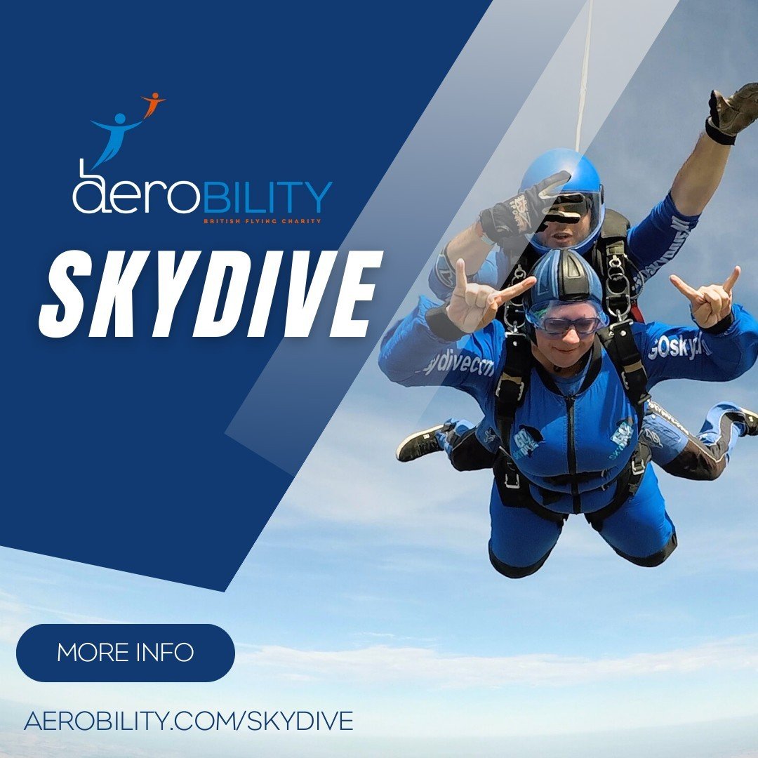 Take the leap for Aerobility this summer! 🪂

Want to experience the ultimate thrill of free falling through the sky while making a difference? Join Aerobility for an exhilarating skydiving adventure!

Try something new for a brilliant cause!

Our ne