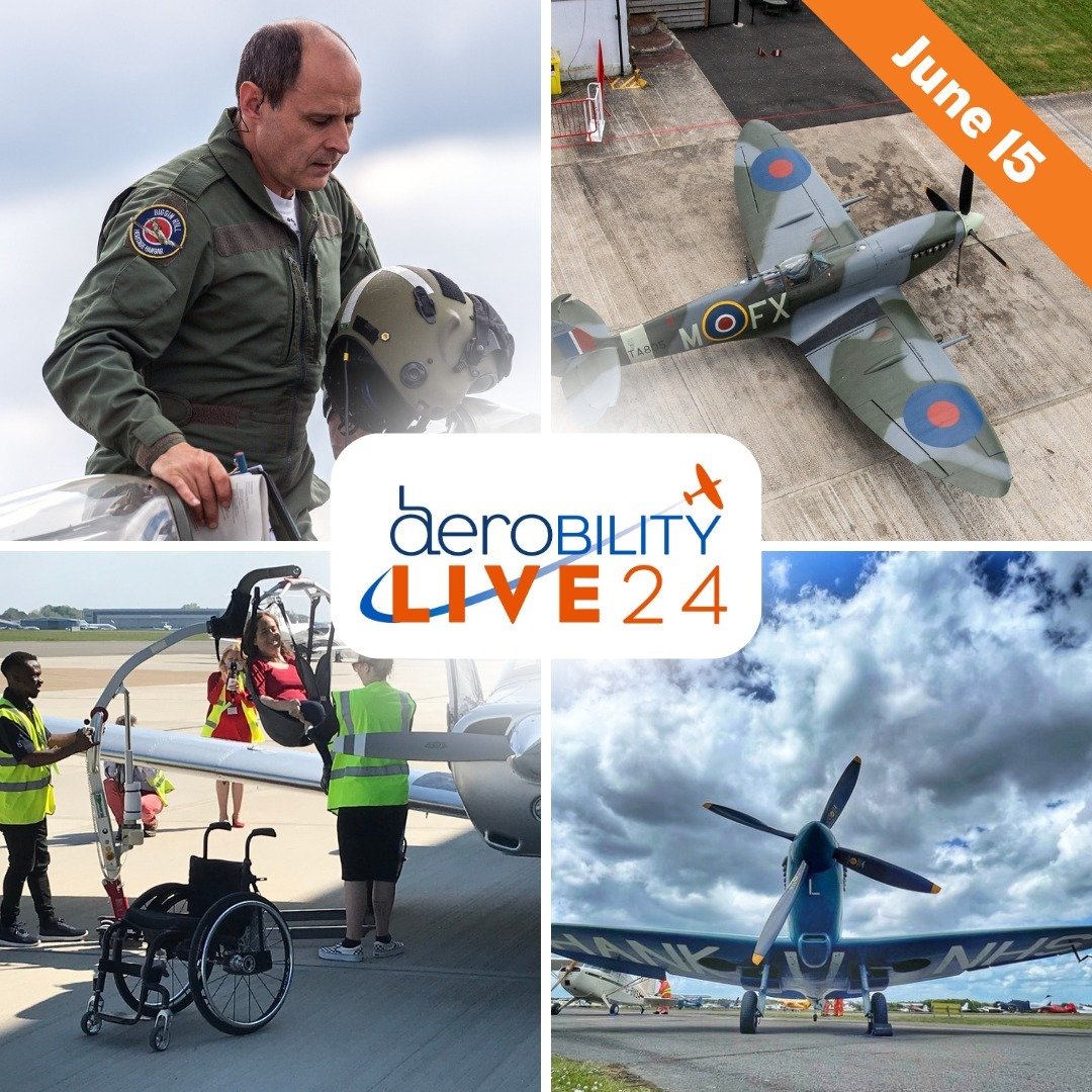Have you marked your calendar for Aerobility Live? Join us in person on the 15th of June at Blackbushe Air Day or watch live on our YouTube Channel.

The 'Aerobility Live zone' at Blackbushe Air Day will feature a big screen with a pre-recorded displ