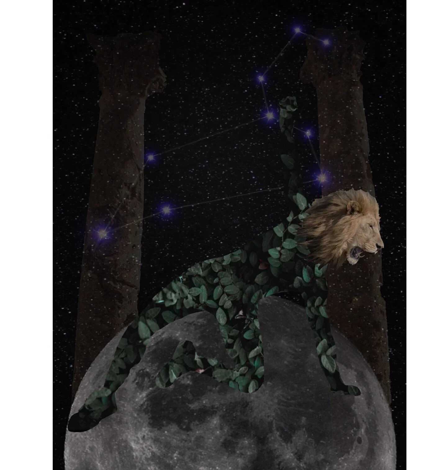 Leo - Hercules &amp; Nemean the lion
.
he draws strength from the lions heart
.
The story of the constellations come from Greek Mythology even if the names don&rsquo;t.  Starting with Leo based on the story of Hercules who kills Nemean the lion for h