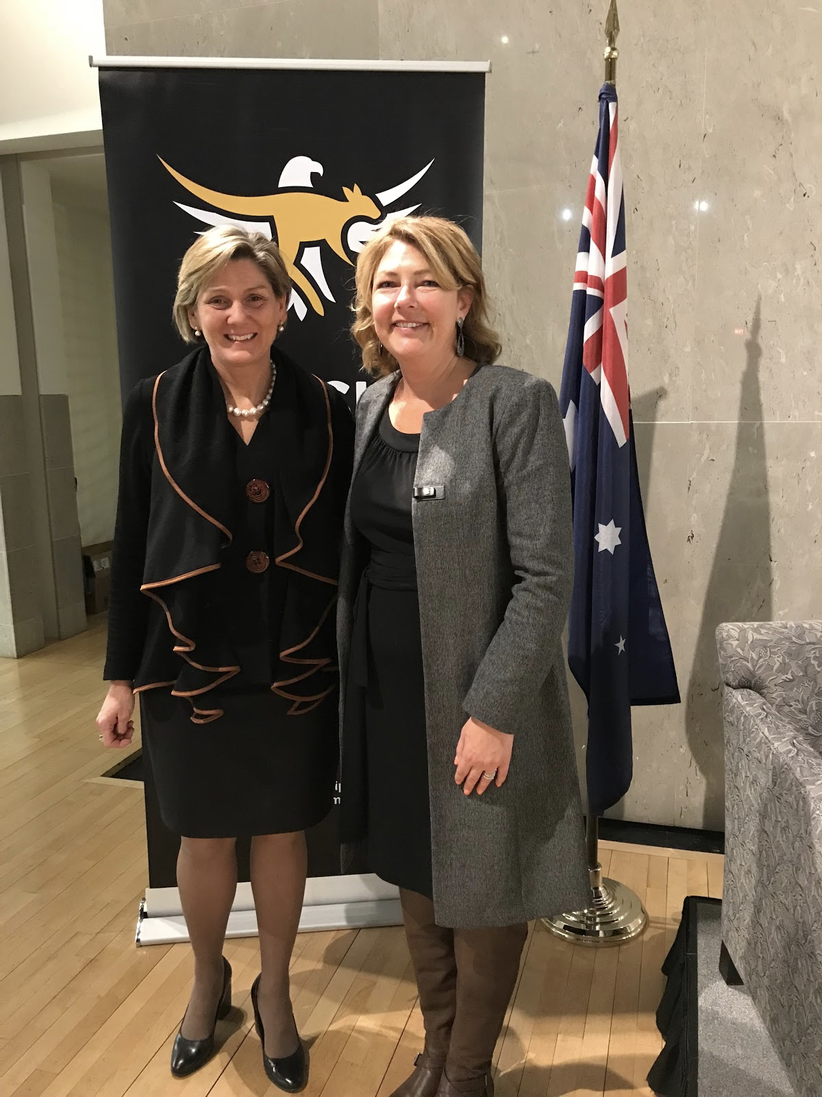 Deputy Chief of Mission, Katrina Cooper (left), Embassy of Australia