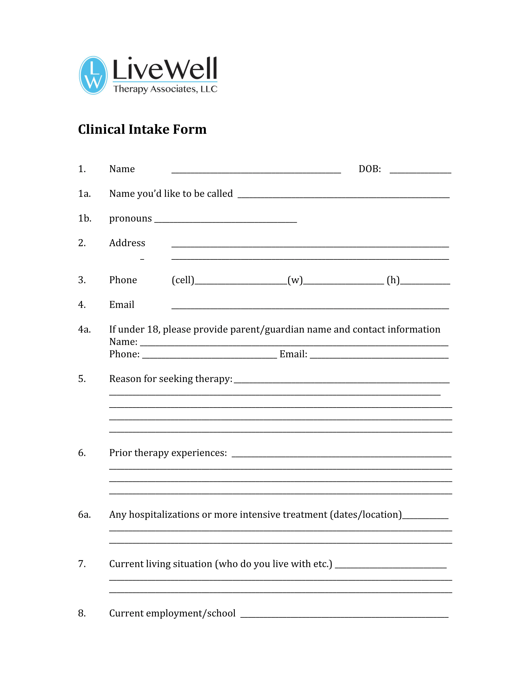 Livewell Therapy Associates