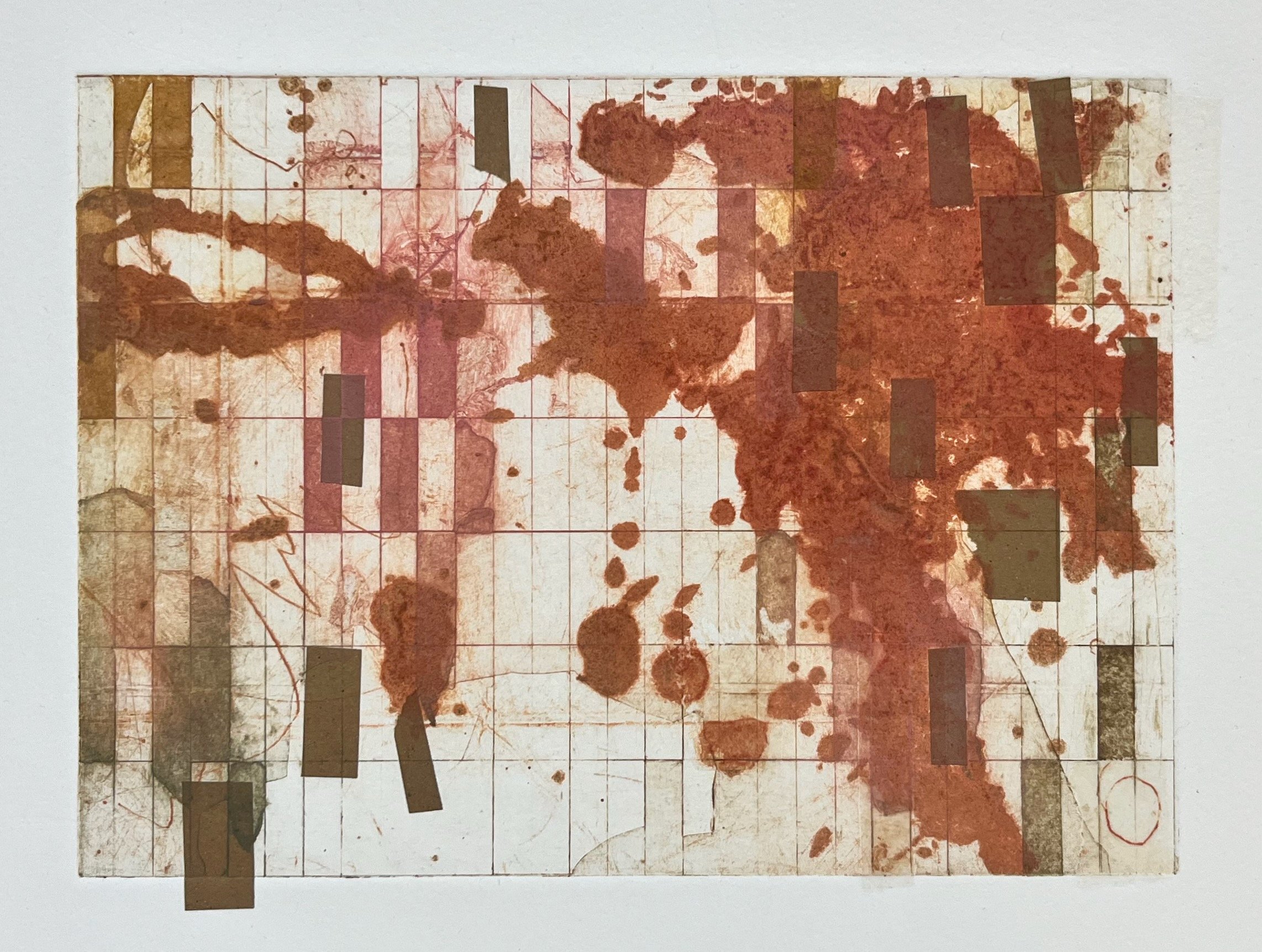 ‘Coral SI’   Unique Collagraph with Intaglio and Chine-Collé, 18cm x 13cm