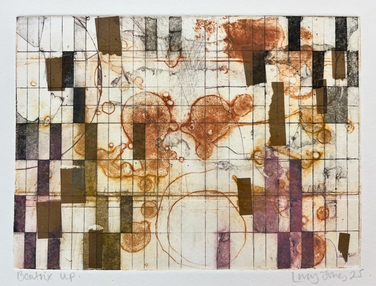 ‘Beatrix’   Unique Collagraph with Intaglio and Chine-Collé, 18 x 13cm