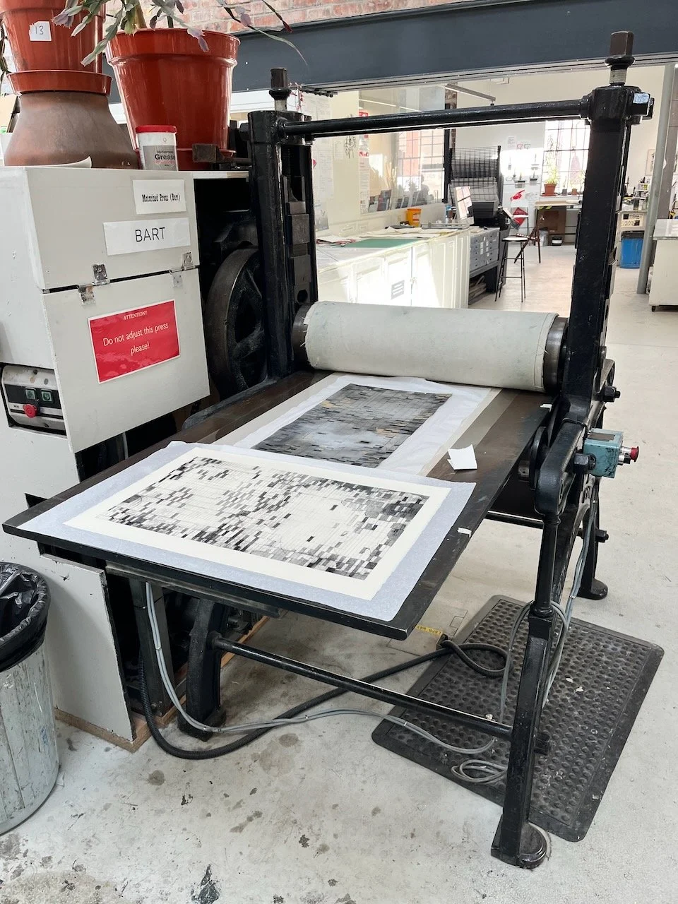  large prints being made at Edinburgh Printmakers 