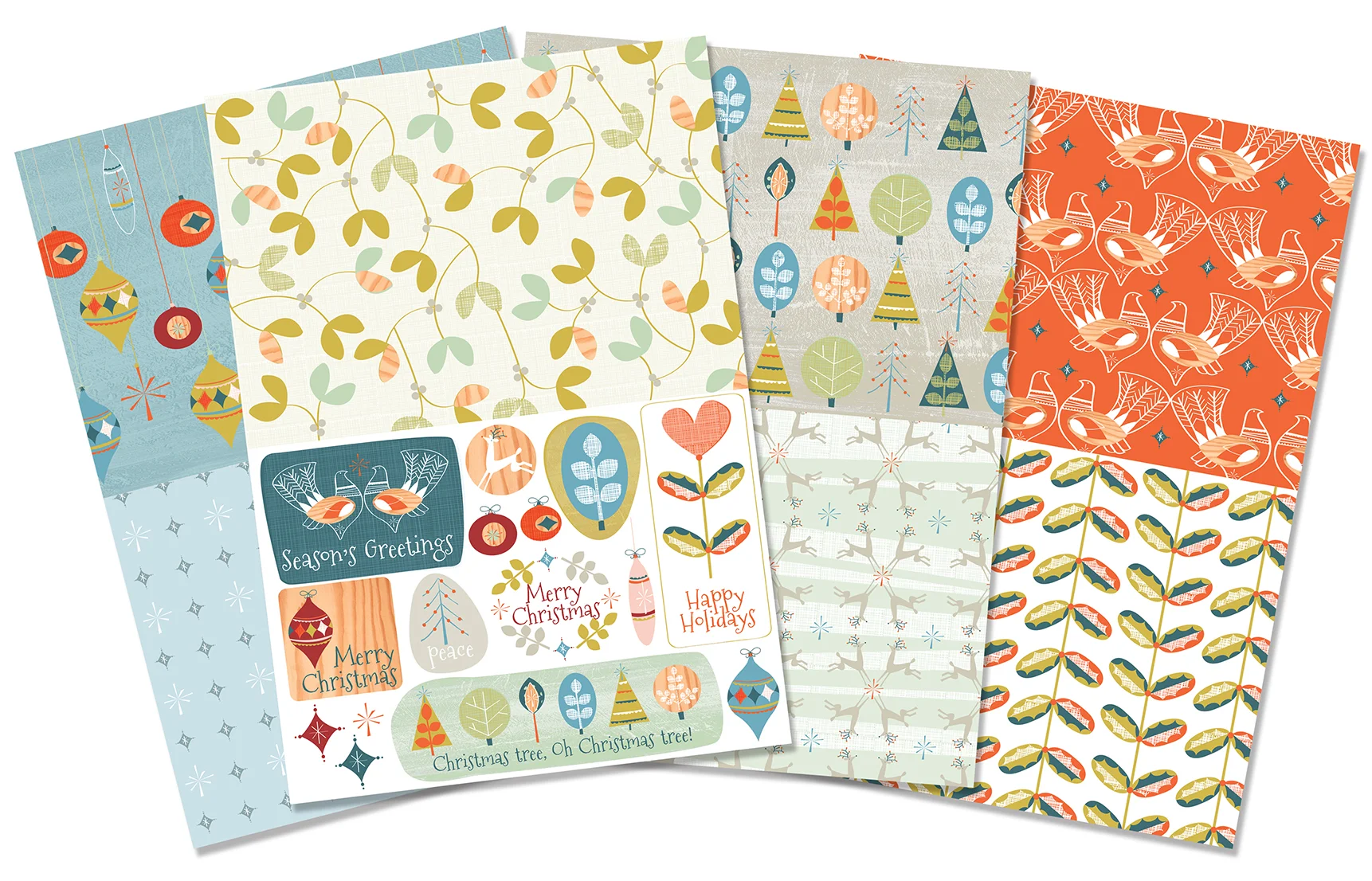 Retro Chrismas papers and greetings