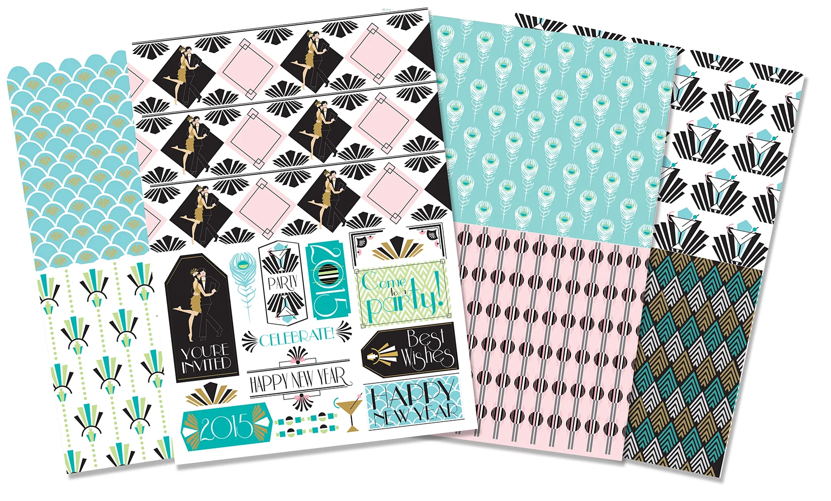 Art Deco inspired papers and greetings