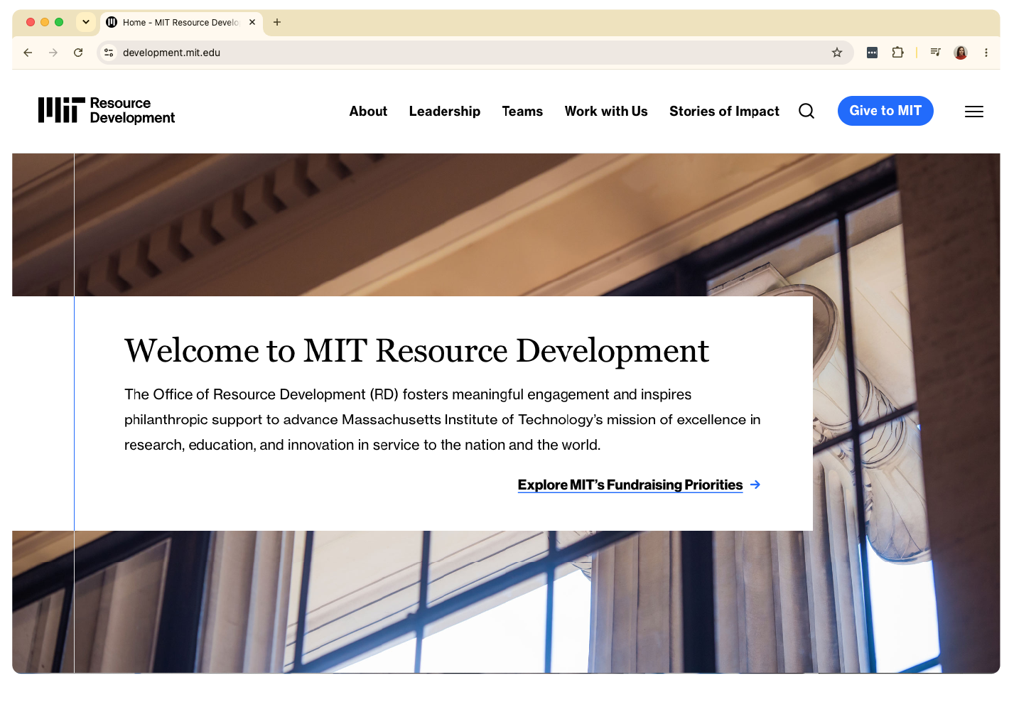    View the full site at      development.mit.edu/      
