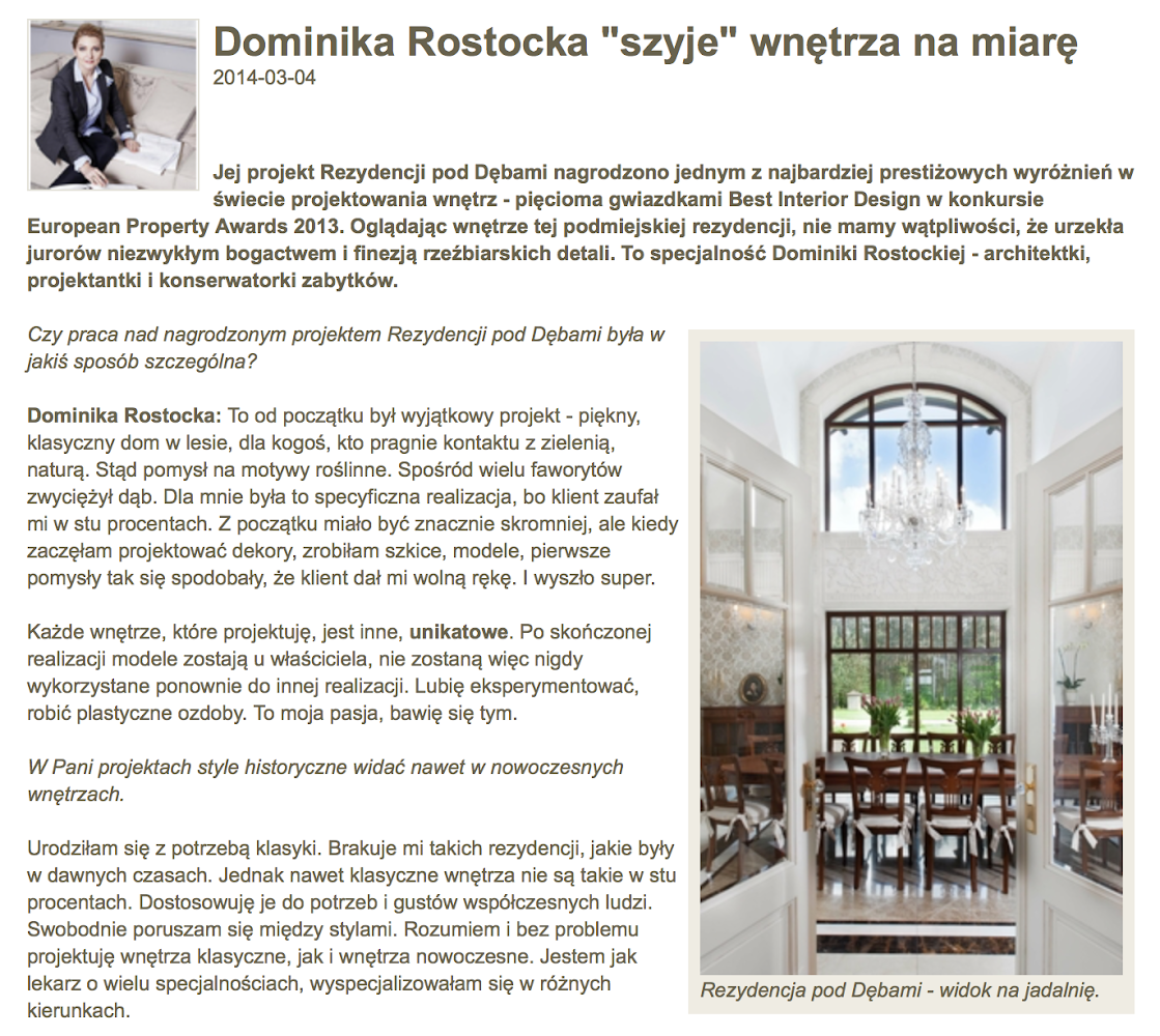 INTERVIEW FOR "CZASNAWNETRZE.PL" PORTAL