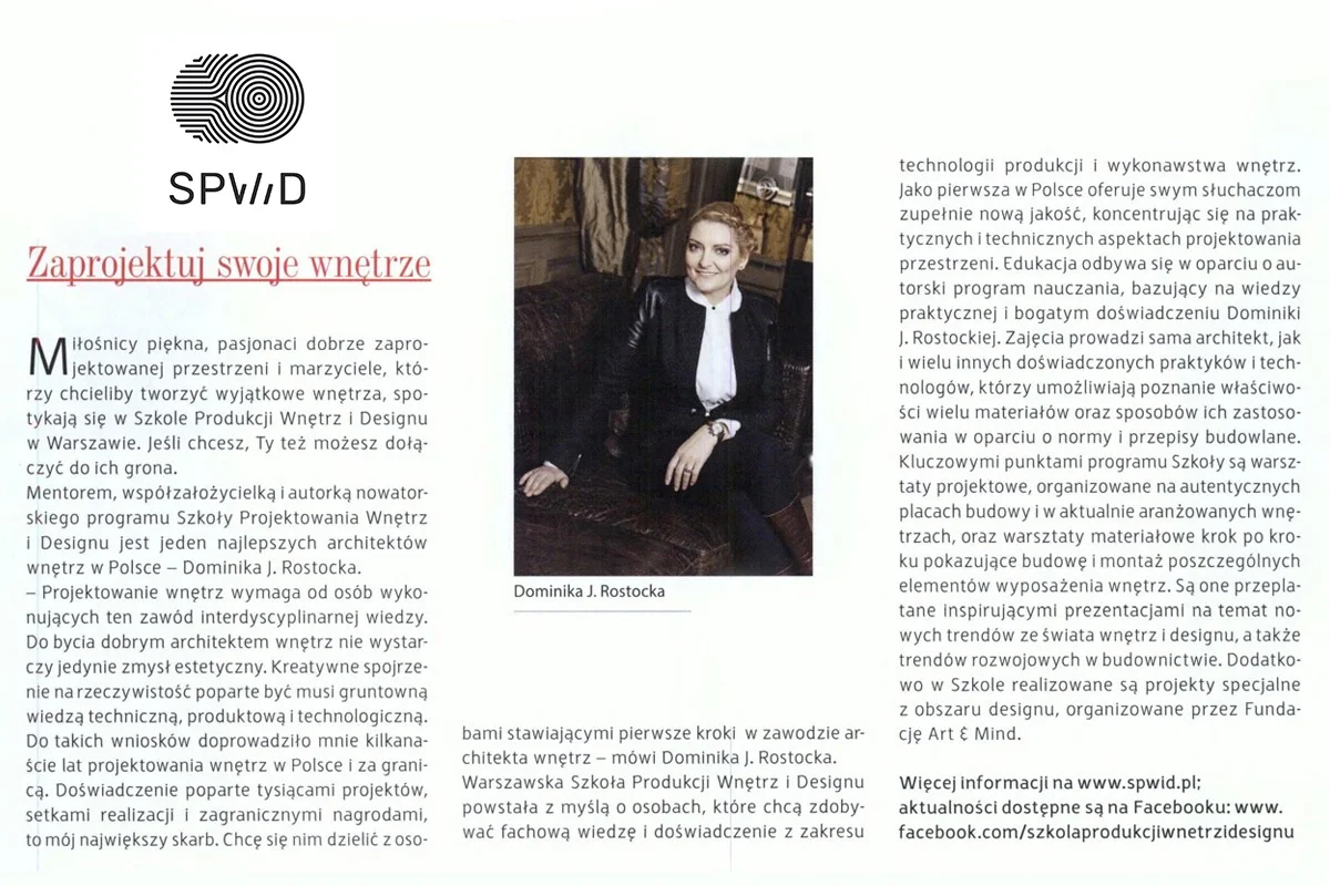 MEDIA ABOUT OPENING A SCHOOL OF INTERIOR PRODUCTION AND DESIGN