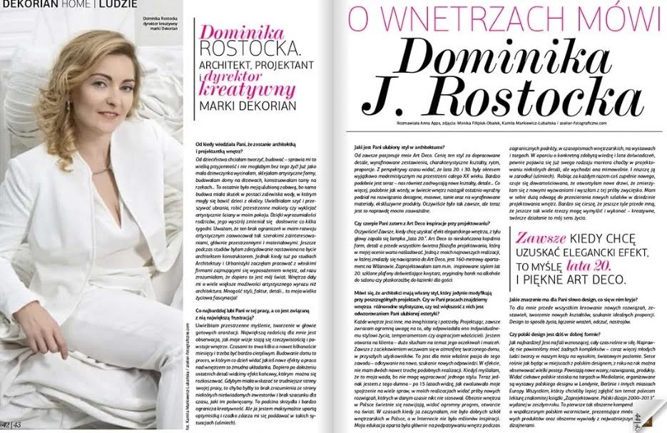 INTERVIEW FOR „DEKORIAN HOME” MAGAZINE