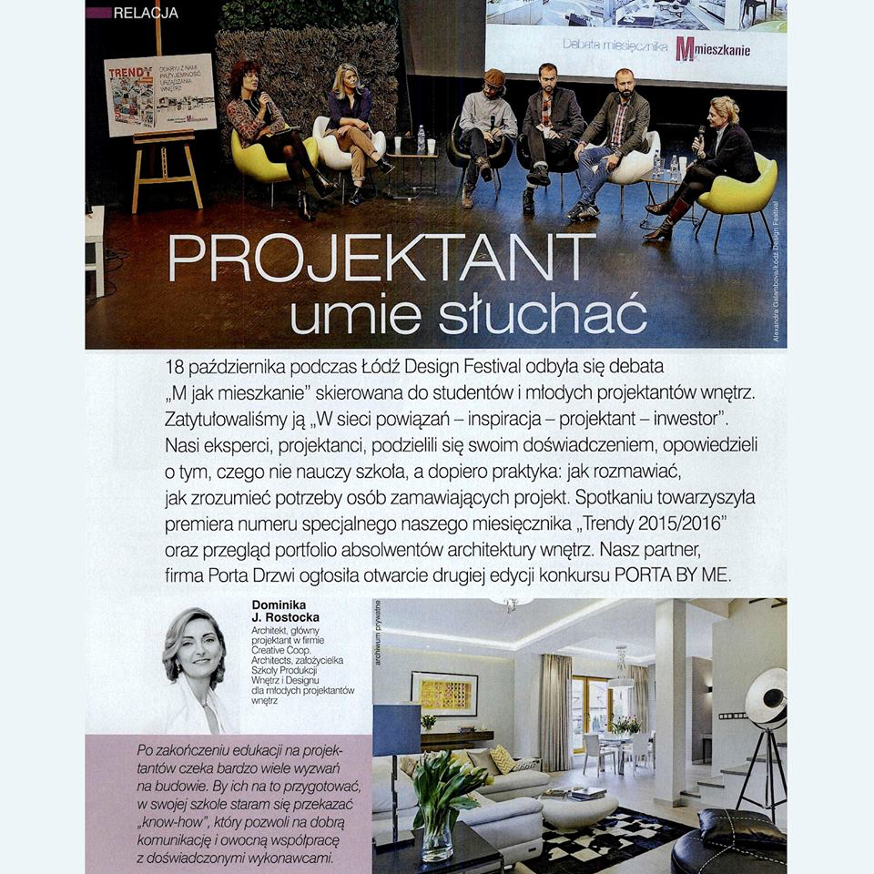  DOMINIKA J. ROSTOCKA AS AN EXPERT DURING ŁÓDŹ DESIGN FESTIVAL 2015