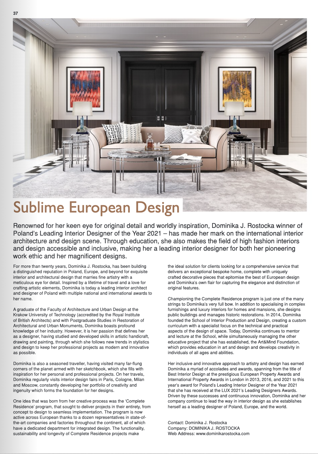 SUBLIME EUROPEAN DESIGN