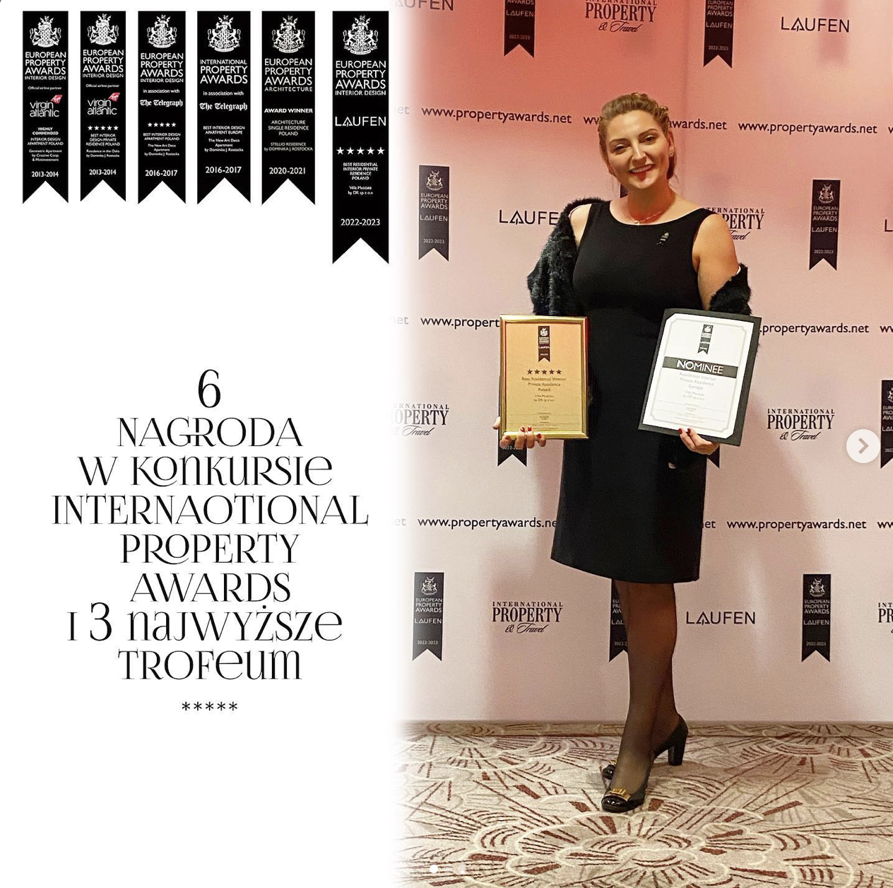      

 
   Pozdrawiam Was serdecznie z Londynu. Śpieszę z radością zakomunikować iż wygrałam! Tak!! Wczoraj otrzymałam główną nagrodę w kategorii „Best Residential Interior Private Residence Poland” podczas gali&nbsp; @internationalpropertyawards  T
