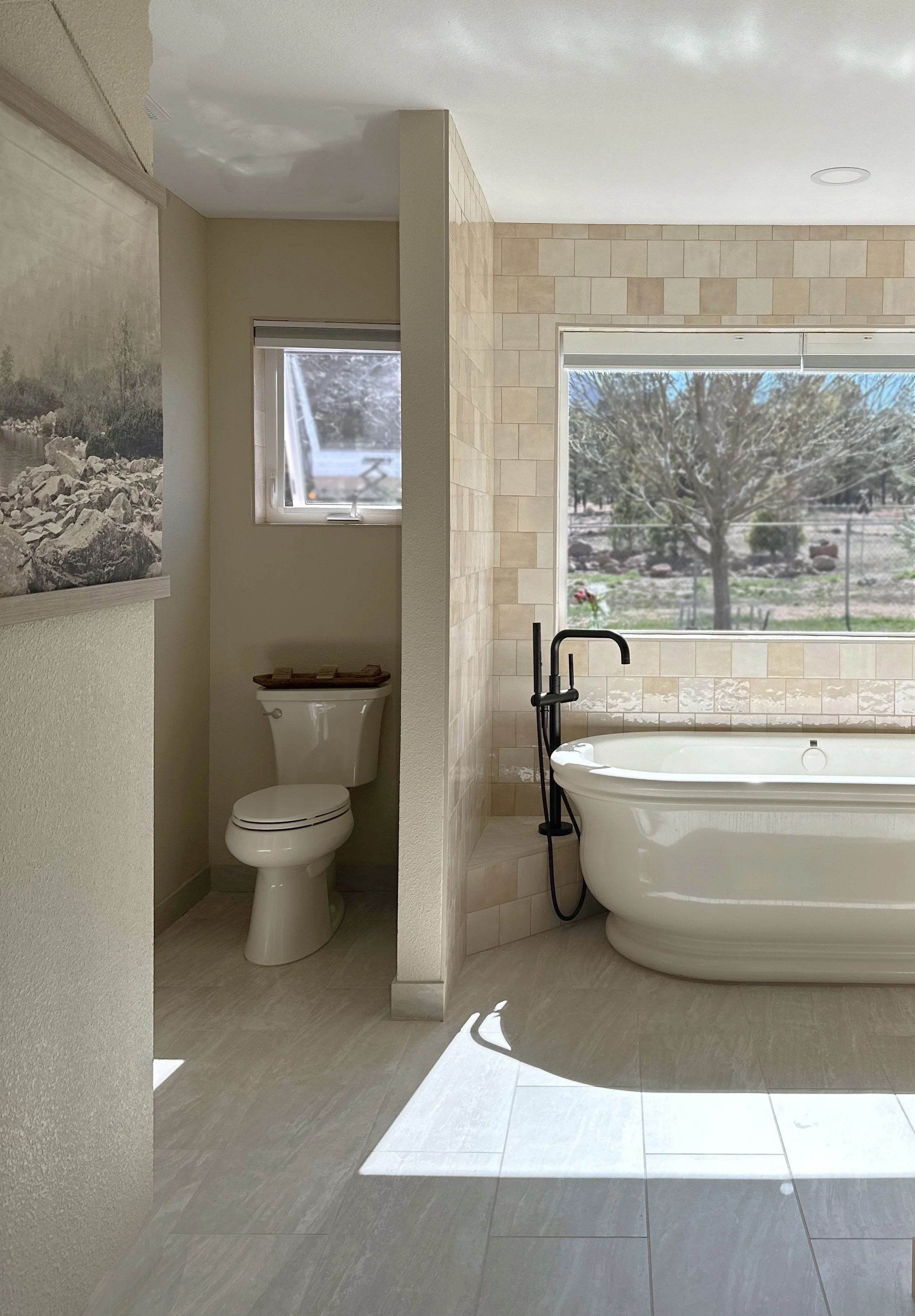  Amazing tile work behind the tub  