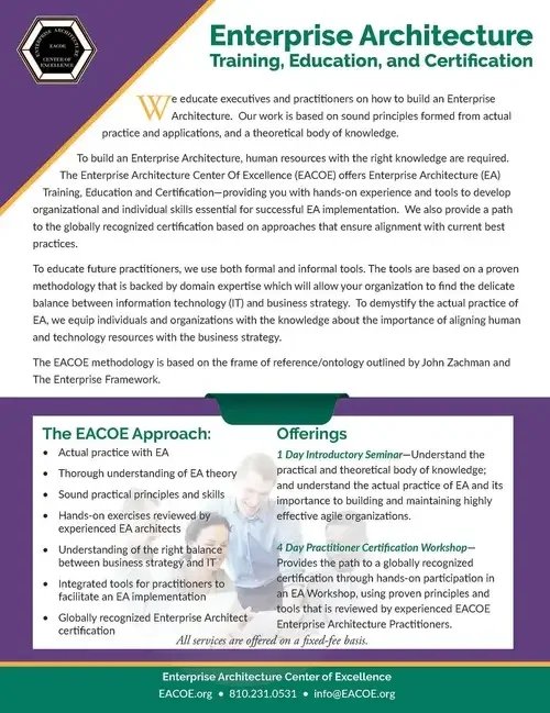 Enterprise Architecture Certification and Training