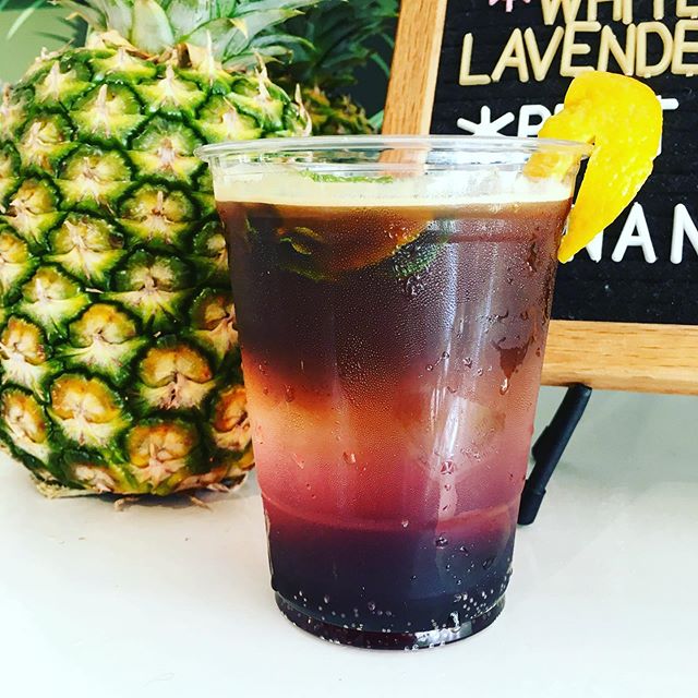 Something new and remixed by one of our baristas @coastalcoffeelbi . The late afternoon specials -  Black Cherry mint Espresso Tonic ! #espressotonic #coastalcoffee #lbi #beachhaven