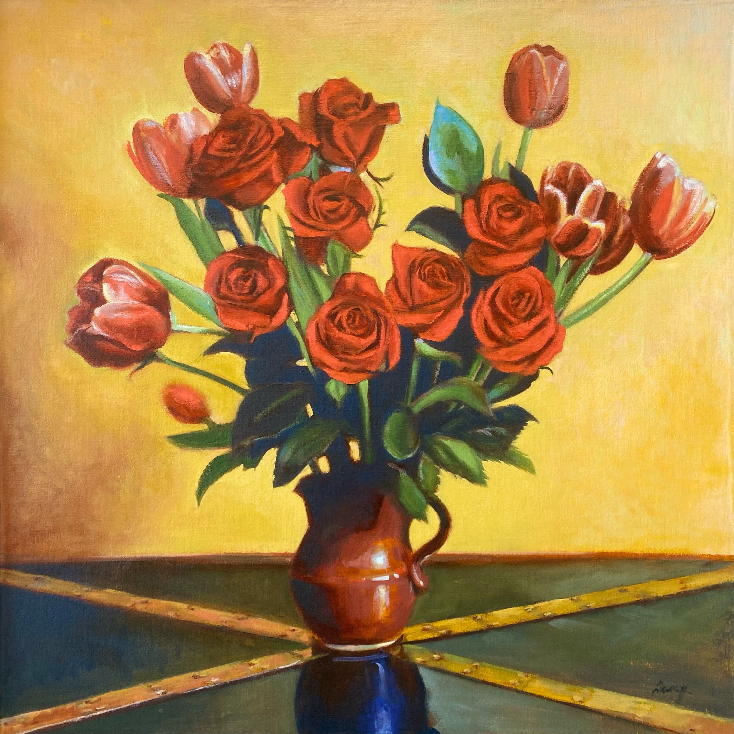 Bouquet for Edie Mae, 2022 - 24" x 24", Oil on Linen, $1500