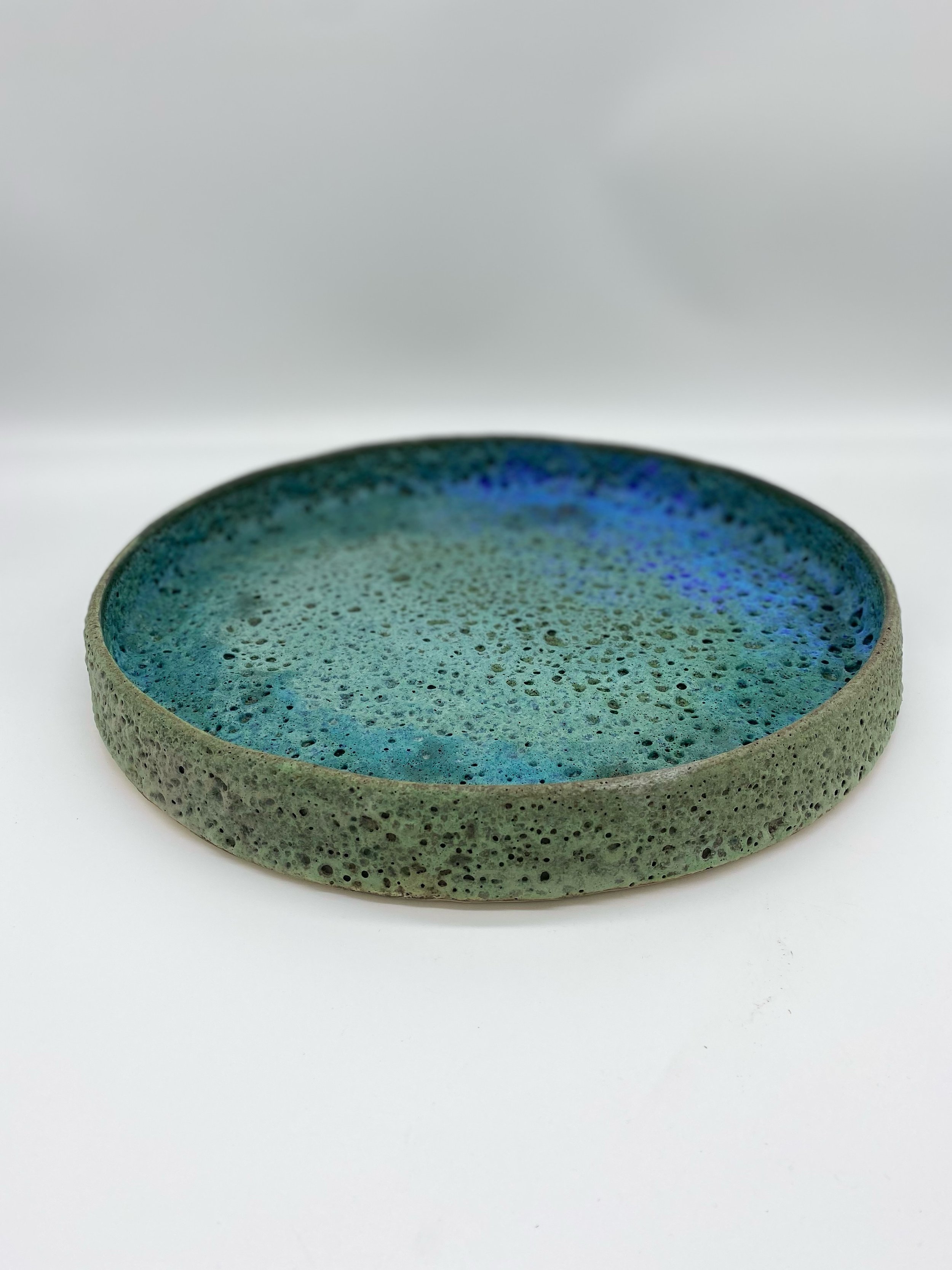 Green/ Blue Plate, 14.5" Diameter, $600