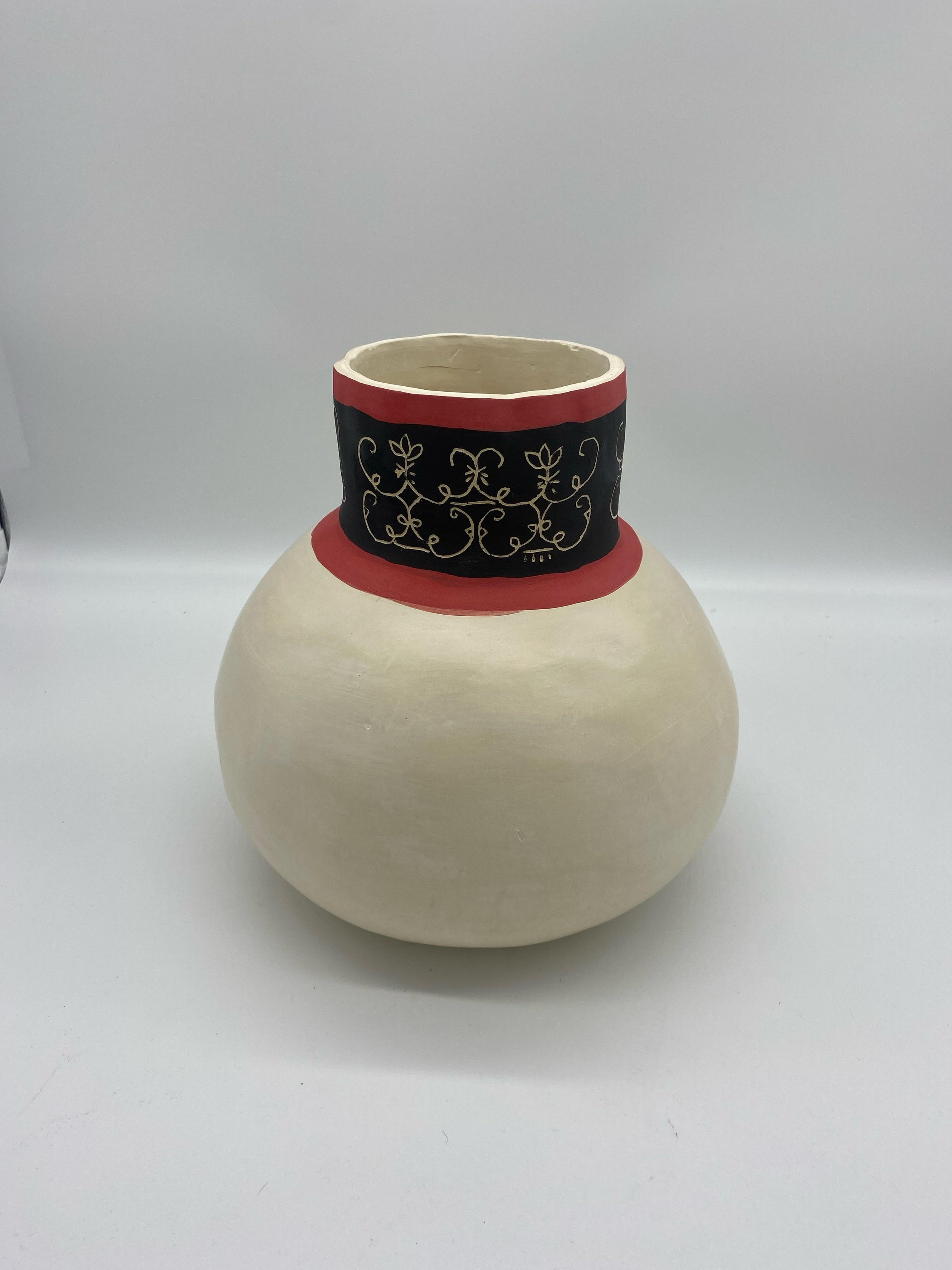 Double Curved Bowl”, 2022 - 9.74” x 10”, Earthenware, Underglaze, $500.jpg
