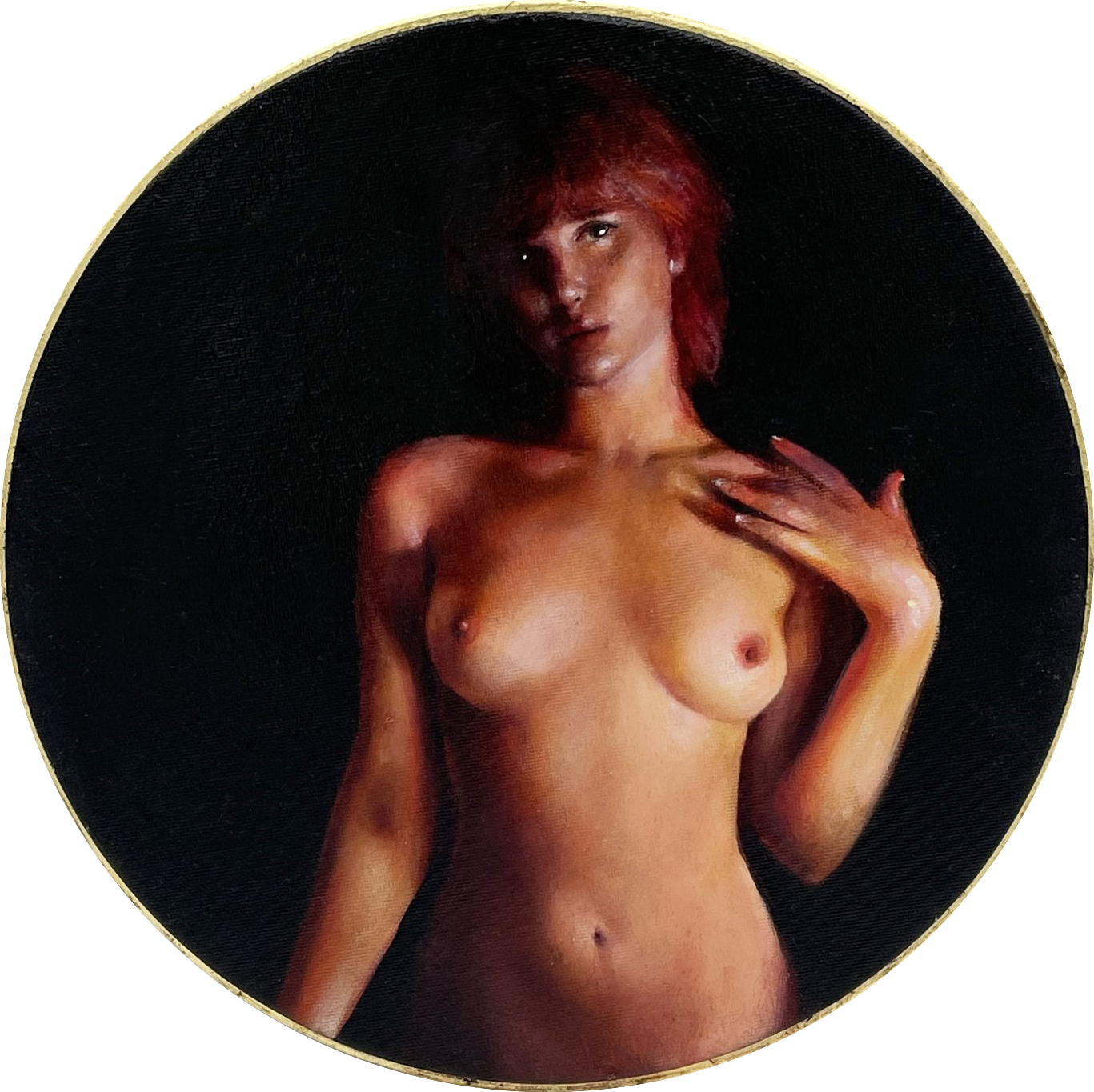 Fire Nymph - 12 Diameter, oil on canvas, $1200