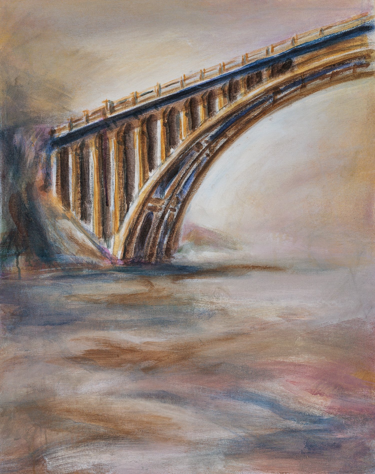 Concrete Bridge - 30” x 24”,  Acrylic on Canvas, $1200