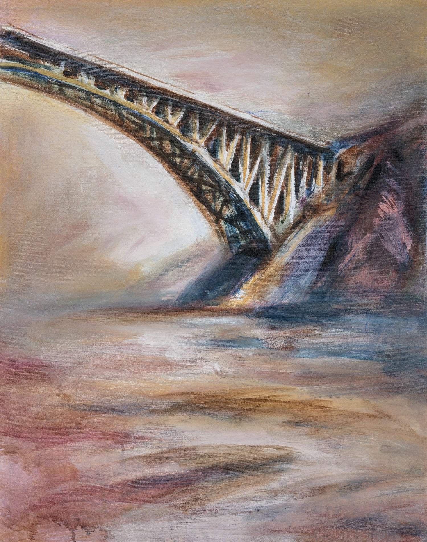 Reversing Falls Bridge, Saint John, NB - 30” x 24”,   Acrylic on Canvas, $1200