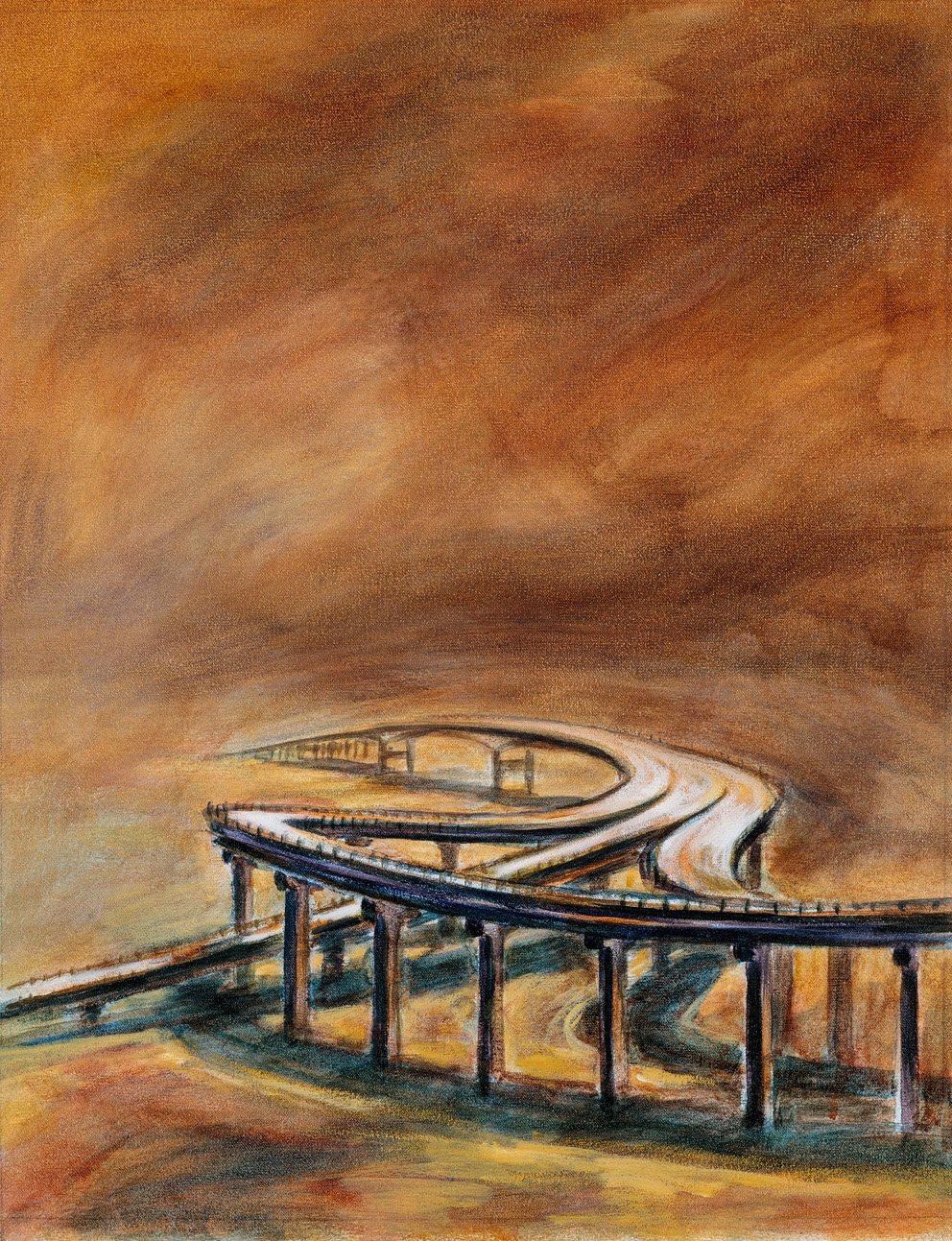 Harbour Bridge, Saint John, NB - 30” x 24”,  Acrylic on Canvas, $1200