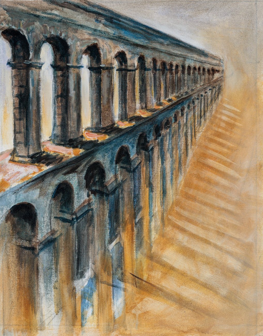Aquaduct Ruin, Italy - 30” x 24”, Acrylic on Canvas, $1200