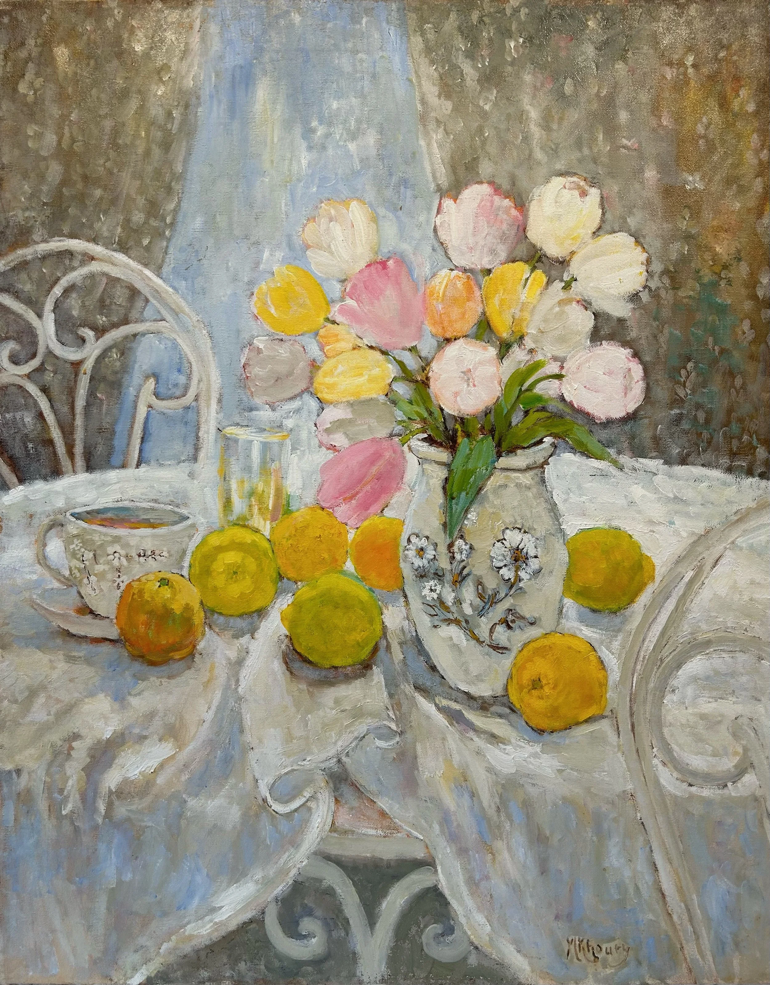 Tulips with Citrus, 2008, 30" x 24", Oil on Canvas, $2800
