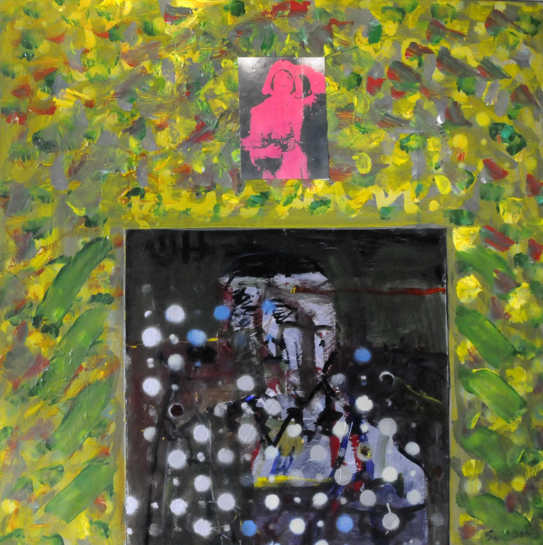 Evangline/ H-Square, 24" x 24", Acrylic, Mixed Media, $2600