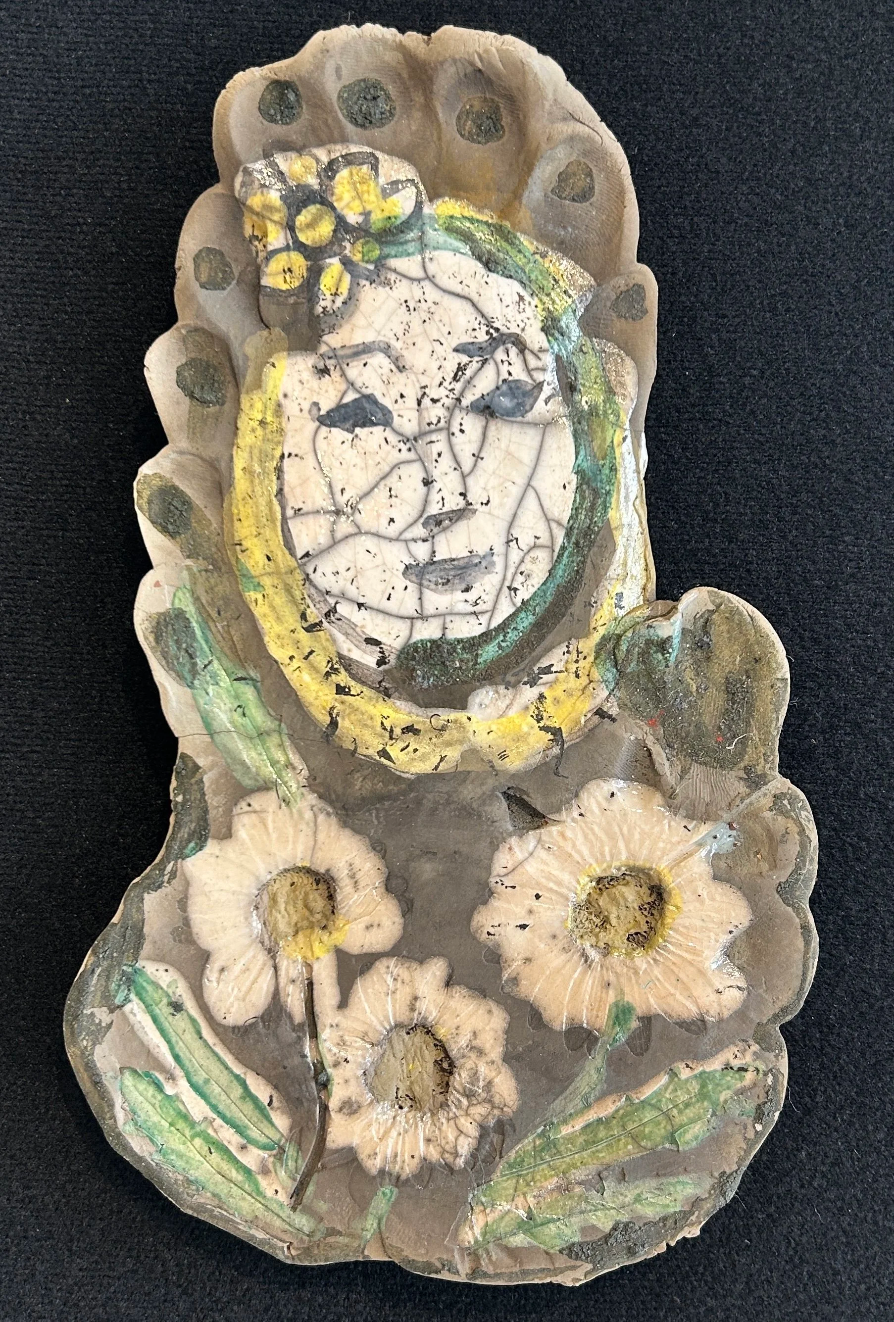006, Angels Are Needed (series), 3 Flowers, 7"  4.5", Raku $ 600