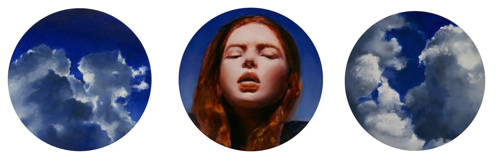 Marie Fox - "Little Storm, I, II, III", 2024, Oil on Wood
