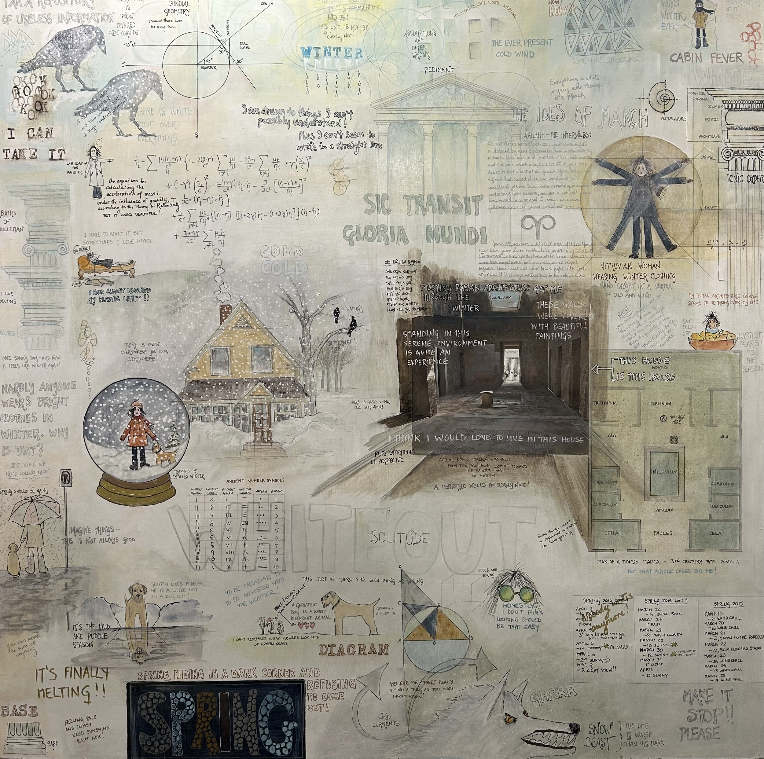 Journal Winter &amp; Spring #2, Oil on Board, 48" x 48"