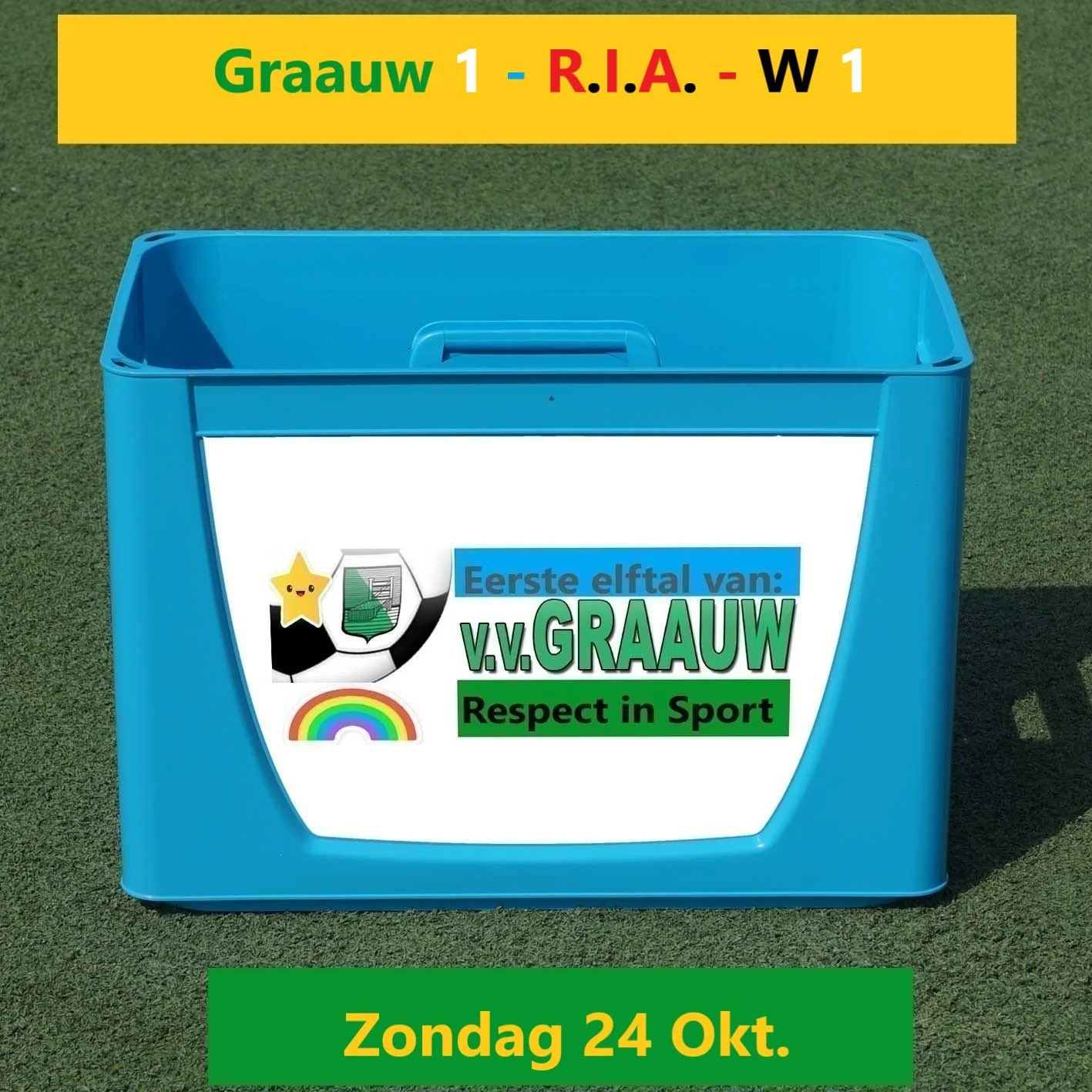 Voorsprong van 1-0, in tweede helft verliezen we van onszelf , 1-3 voor R.I.A. !