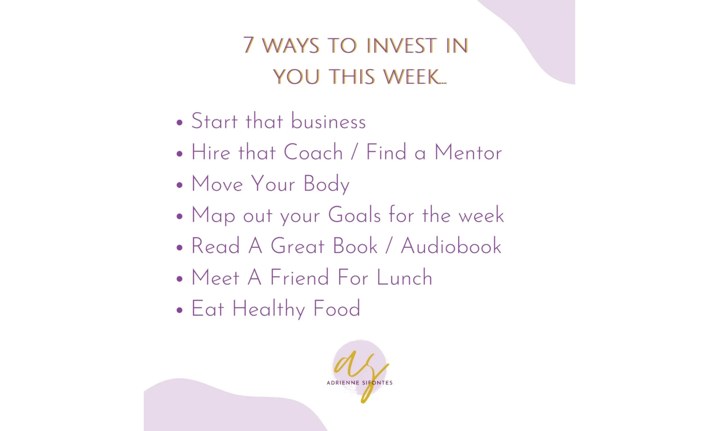 7 Ways to Invest in YOU This Week
