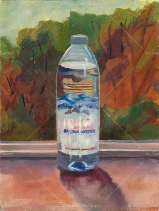 Water in Plastic 2020 Oil on canvas, 16” x 12”