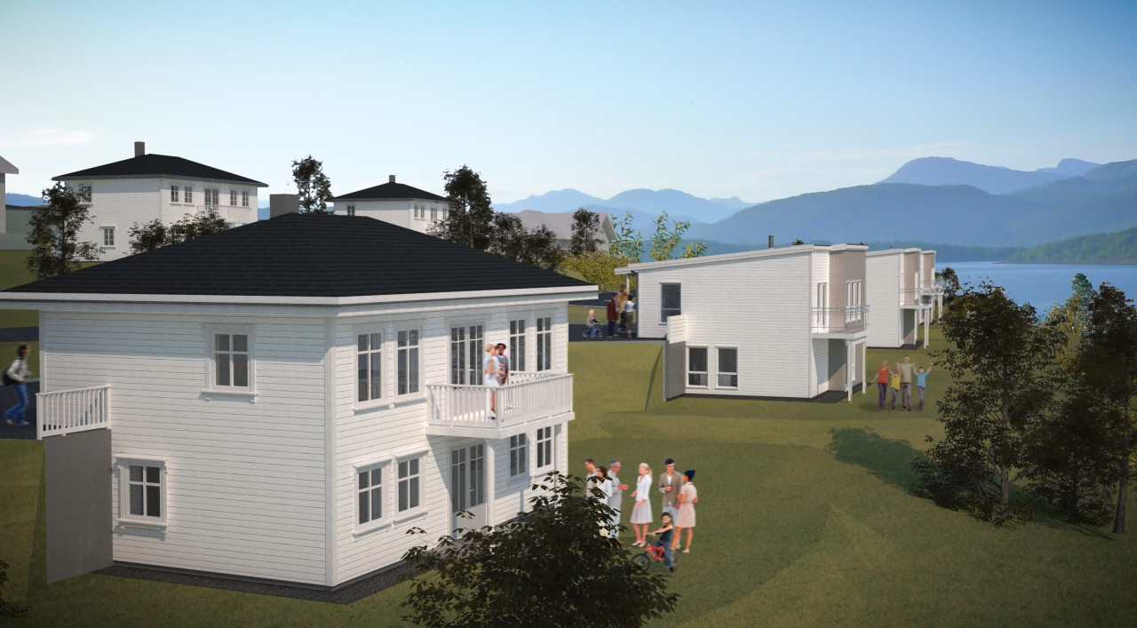 Feltet er planlagt med fem ulike boligmodeller.