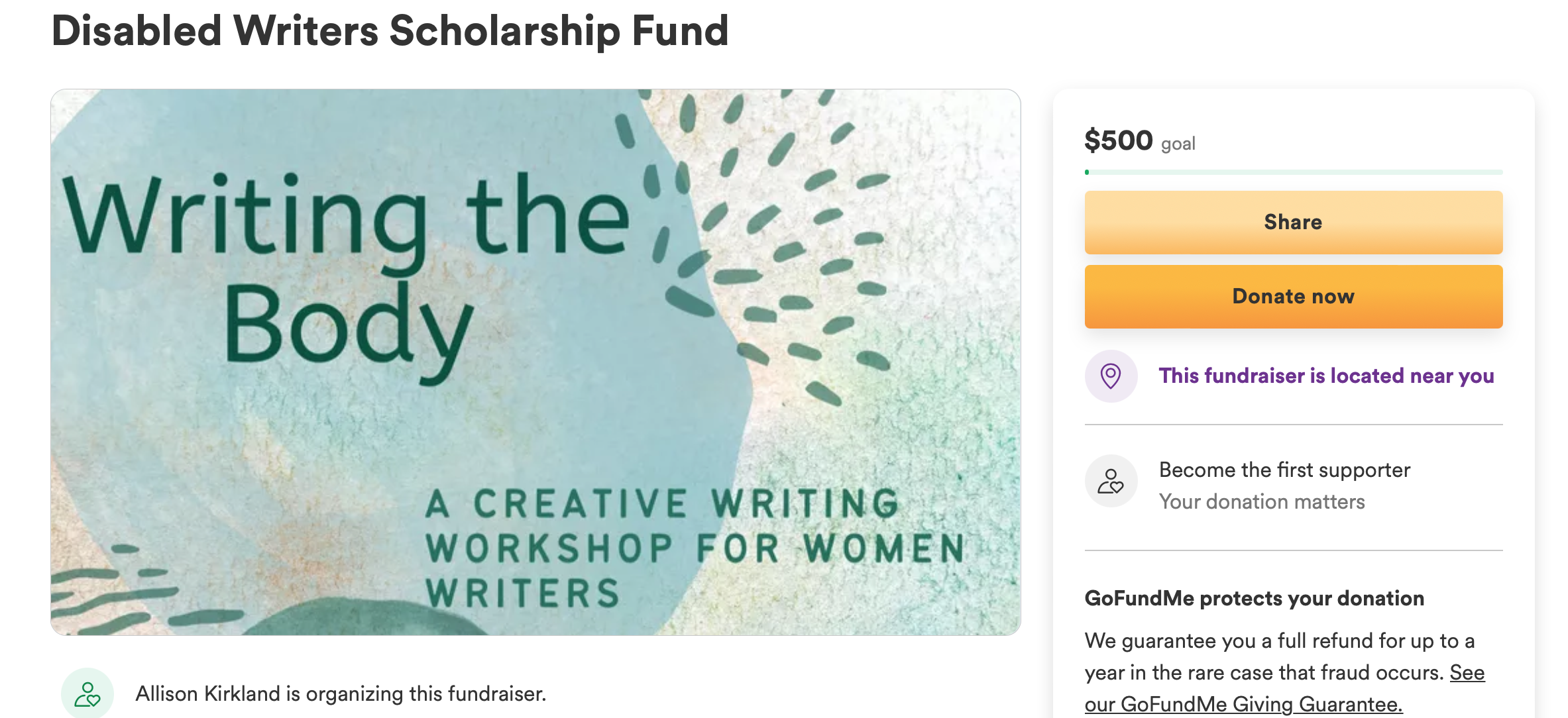 Contribute to the Disabled Writers Scholarship Fund