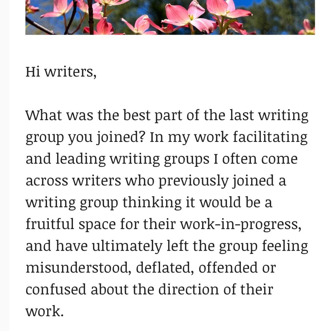 Some people call them writing groups. They are also known as critique groups, or workshop groups. Whatever you may call them, writing groups are one of the best ways to tend to your own writing practice over time. April&rsquo;s #newsletter is all abo