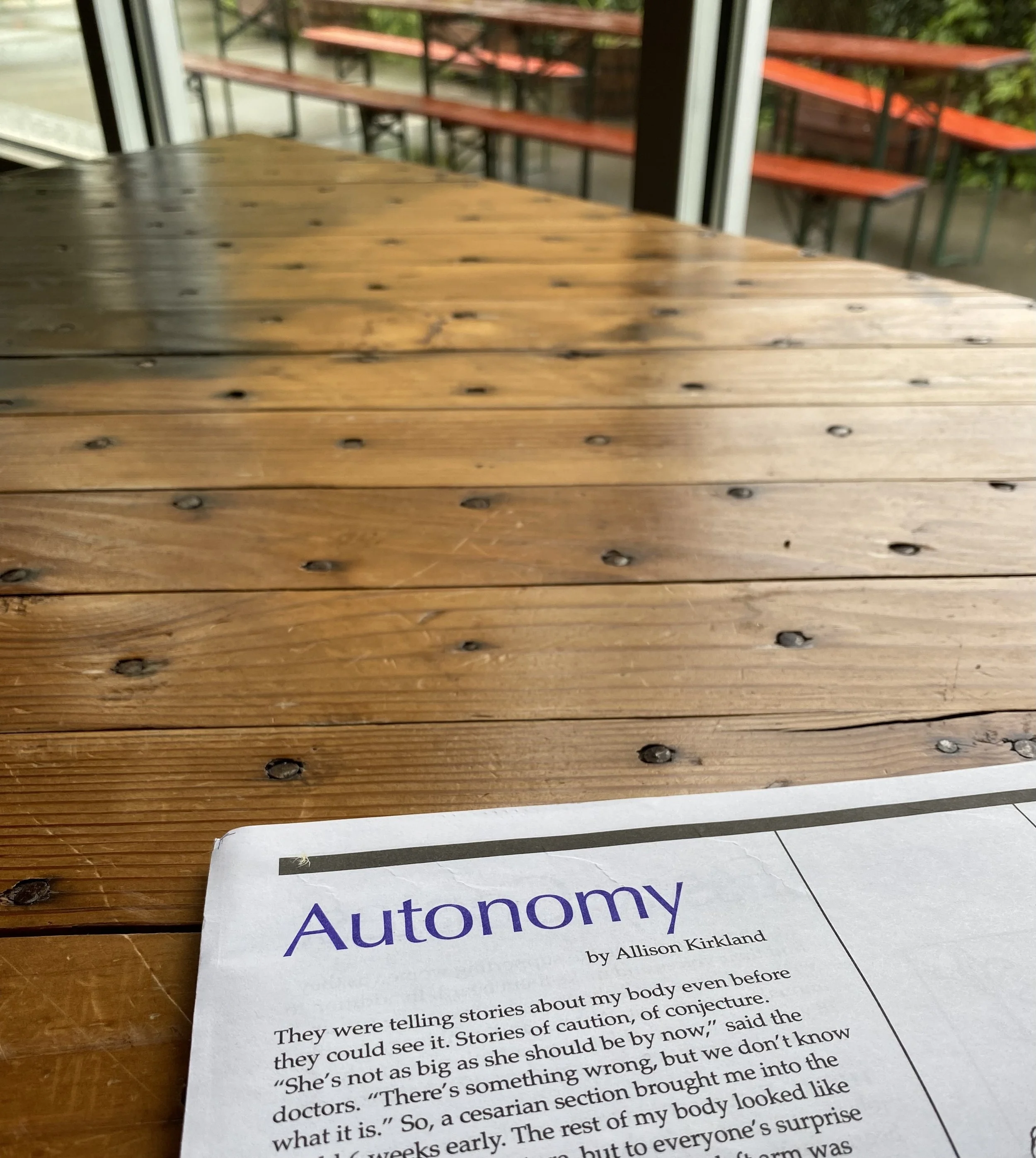 My essay "Autonomy" in South of the Garden