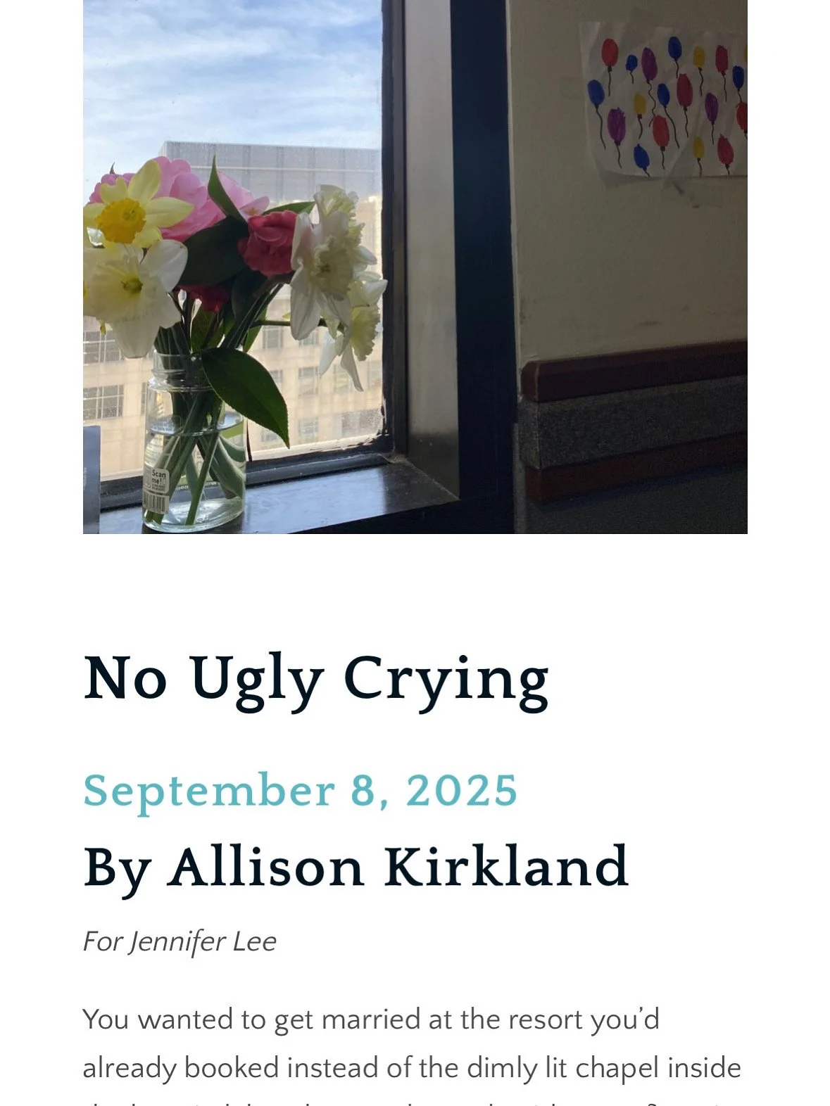 I have a new flash essay out in River Teeth's Beautiful Things!