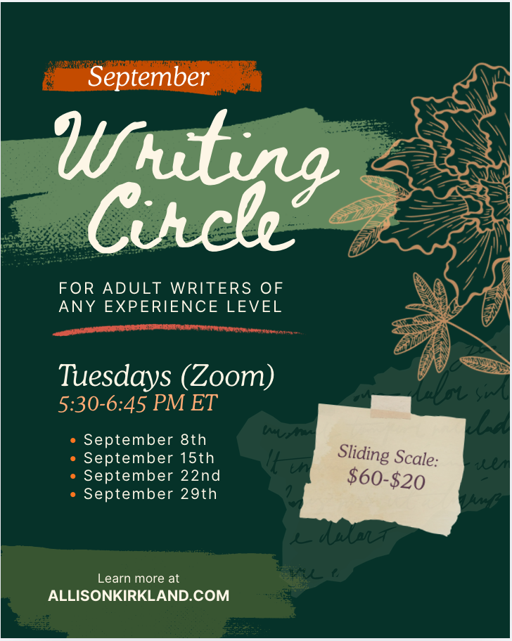 Join us for the September Writing Circle!