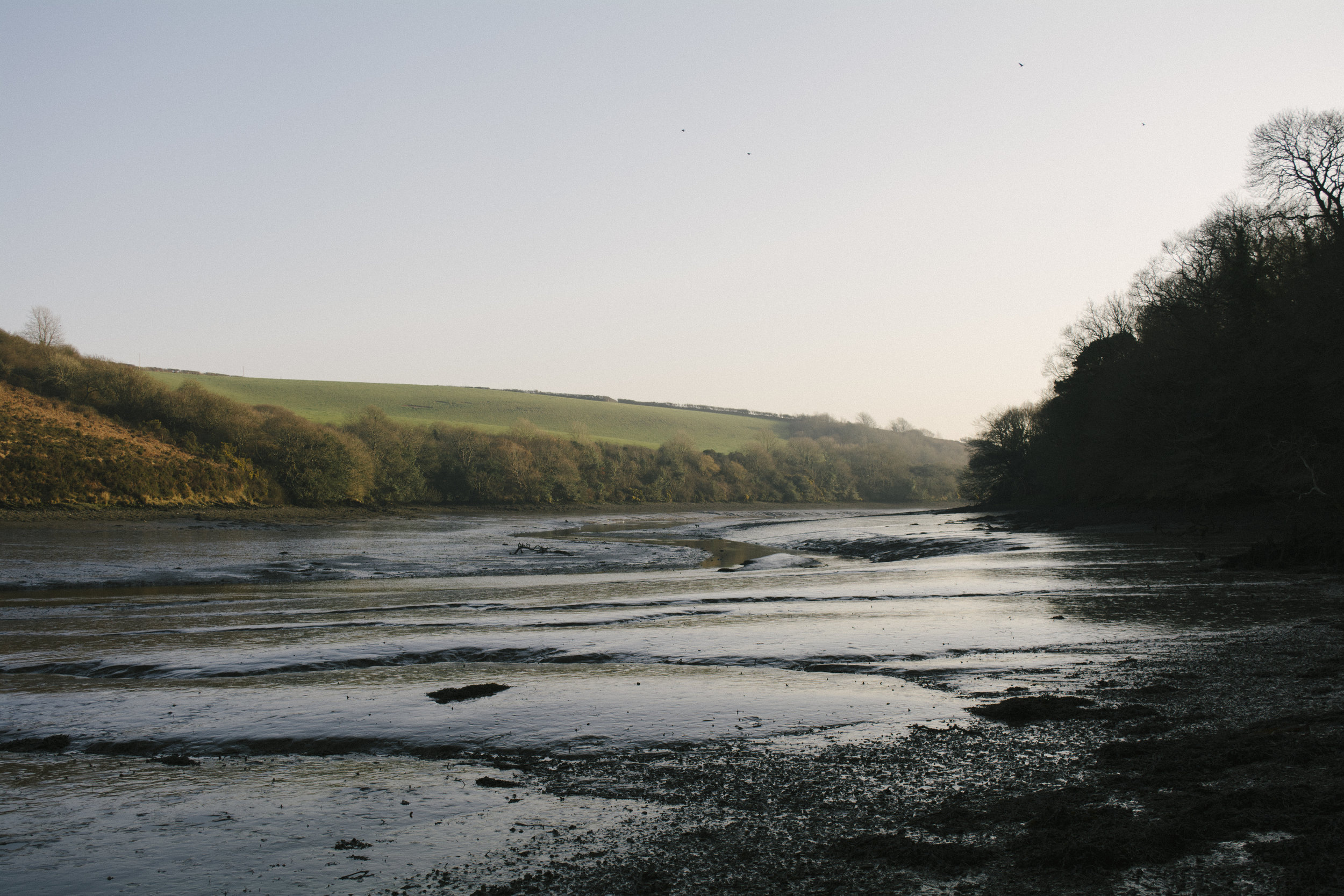 Mud flats along the Helford River, Cornwall. Taken by photographer Ruaidhri Marshall