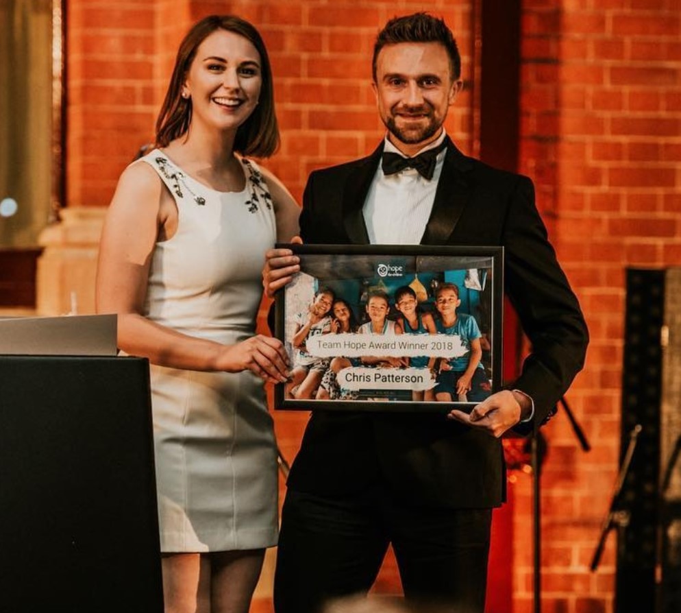 Kip recieving his Team Hope Award in late 2018. An SVN event at Betteshanger, Dover.