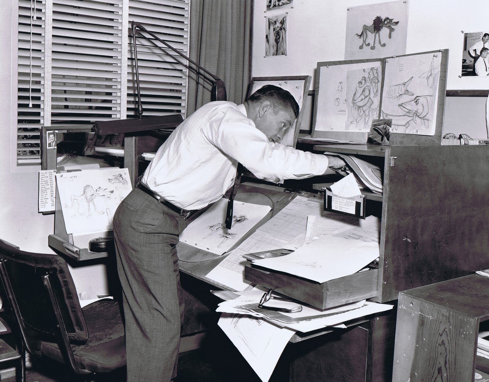 One of Johns (Nine Old Men) mentors, John Lounsbery - "The Sword In The Stone" circa 1962