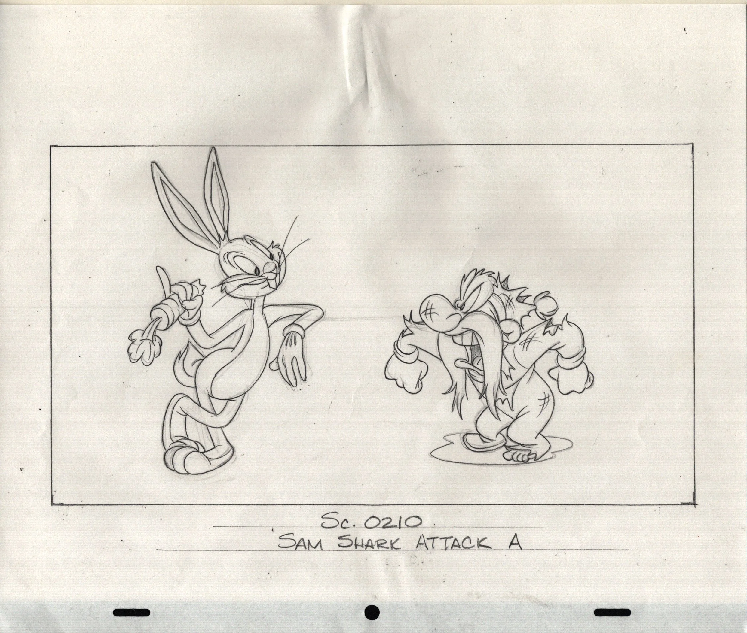 169) Orig.AnimationDrawing-BugsBunny&YosemiteSam:LooneyTunes-$160.00.jpeg