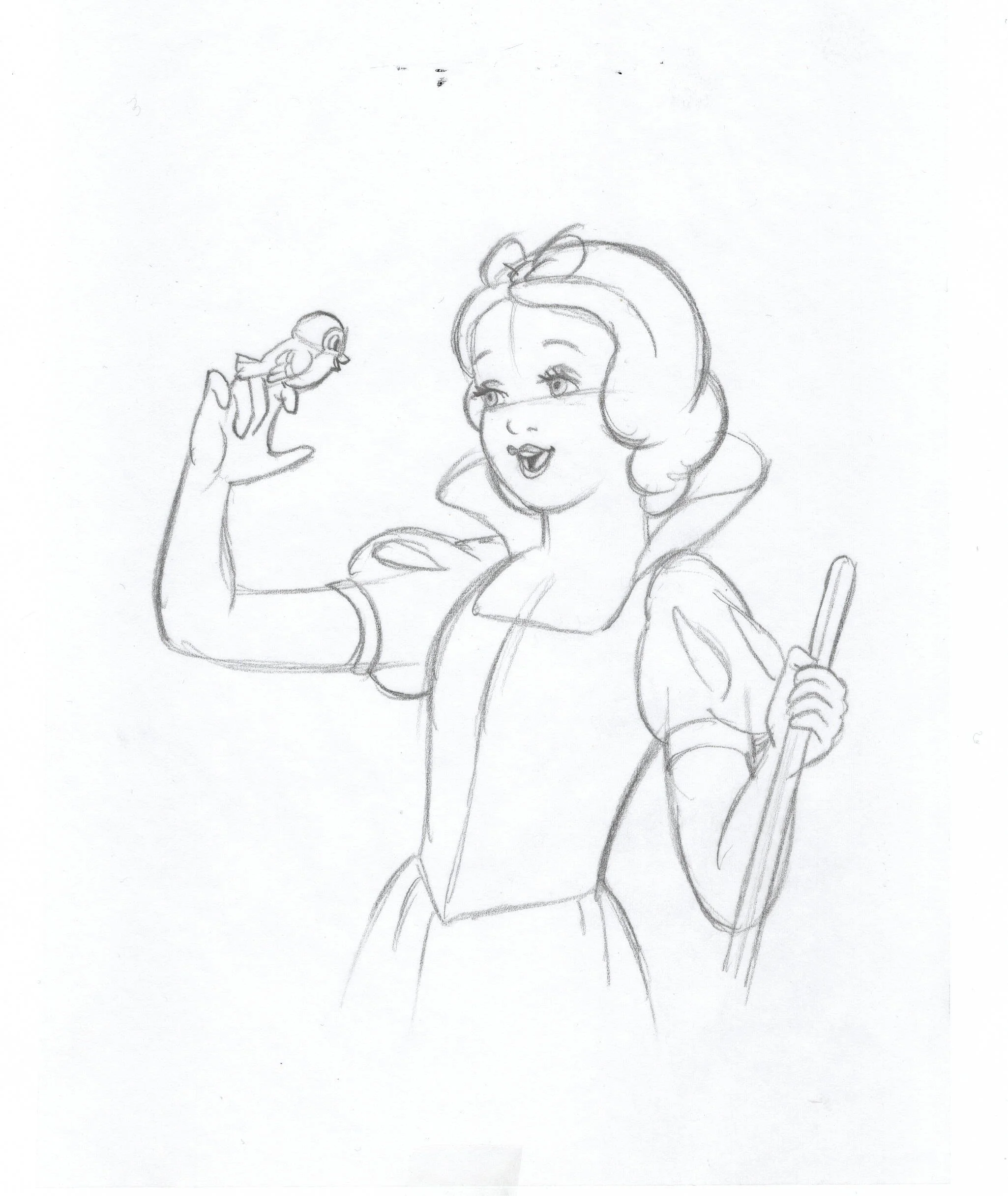 "Walt's Imagination- Snow White" Final Layout Book Cover Drawing