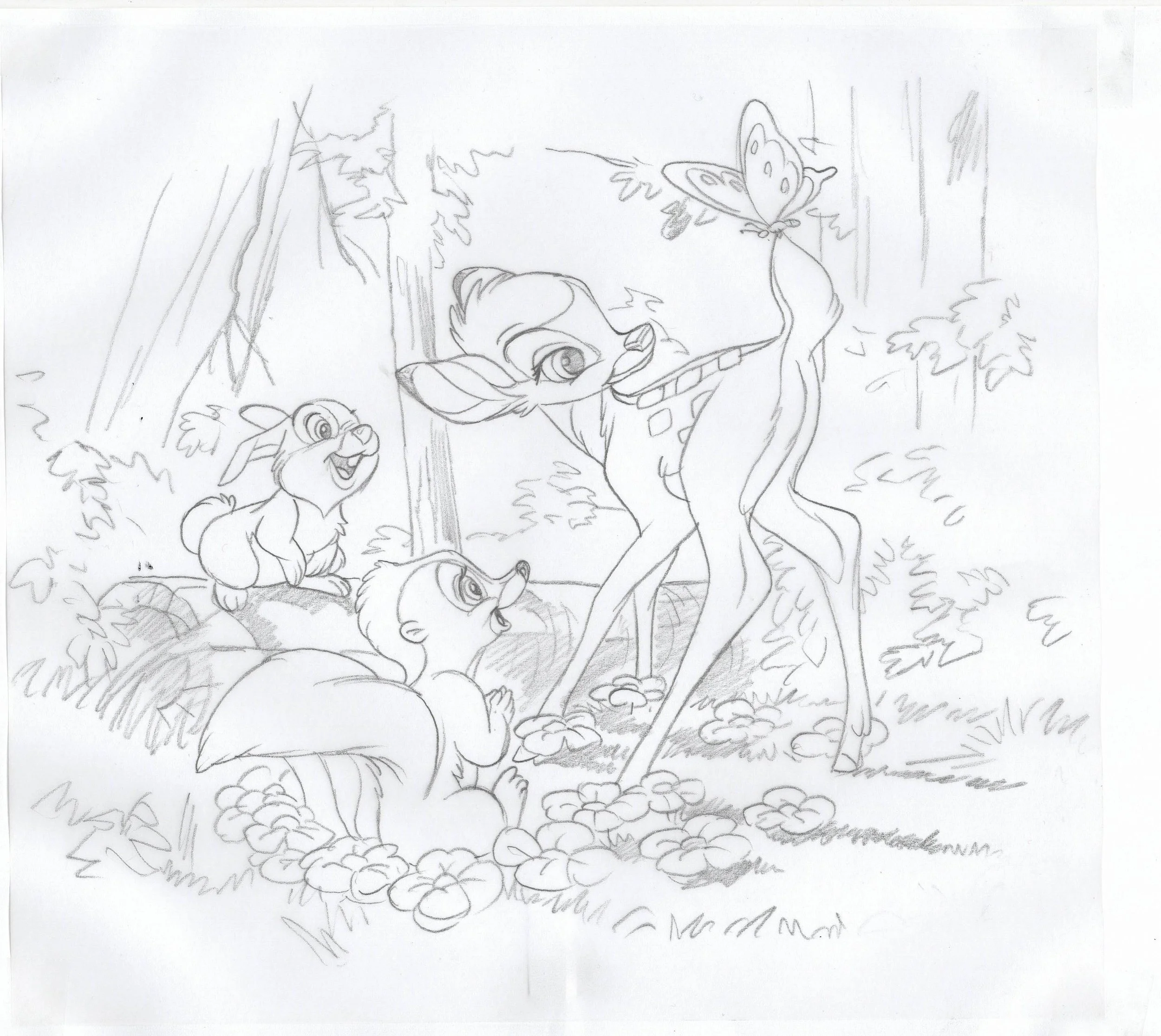 "Walt's Imagination- Bambi" Book Final Layout Drawing
