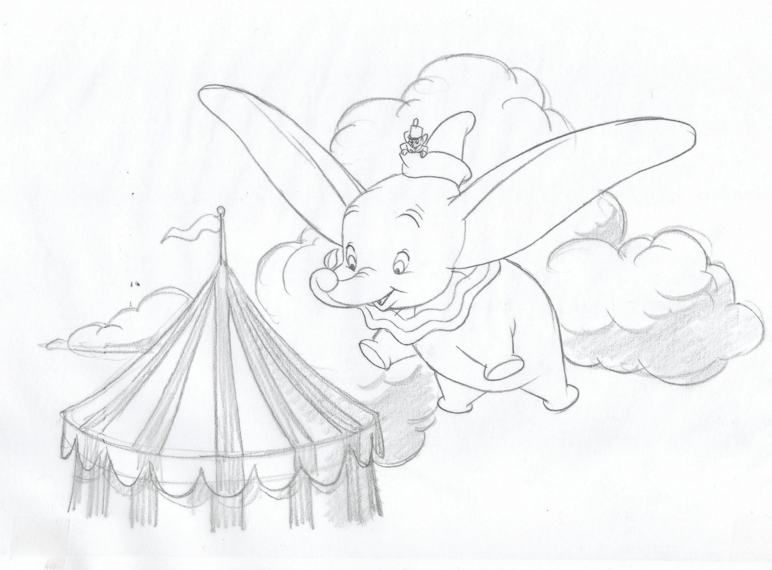 "Walt's Imagination- Dumbo" Book Final Layout Drawing