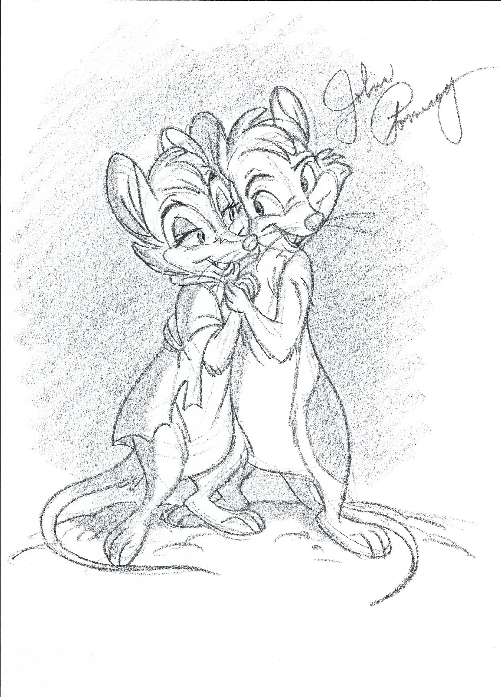 "Mr. and Mrs. Brisby" Full Figure Drawing